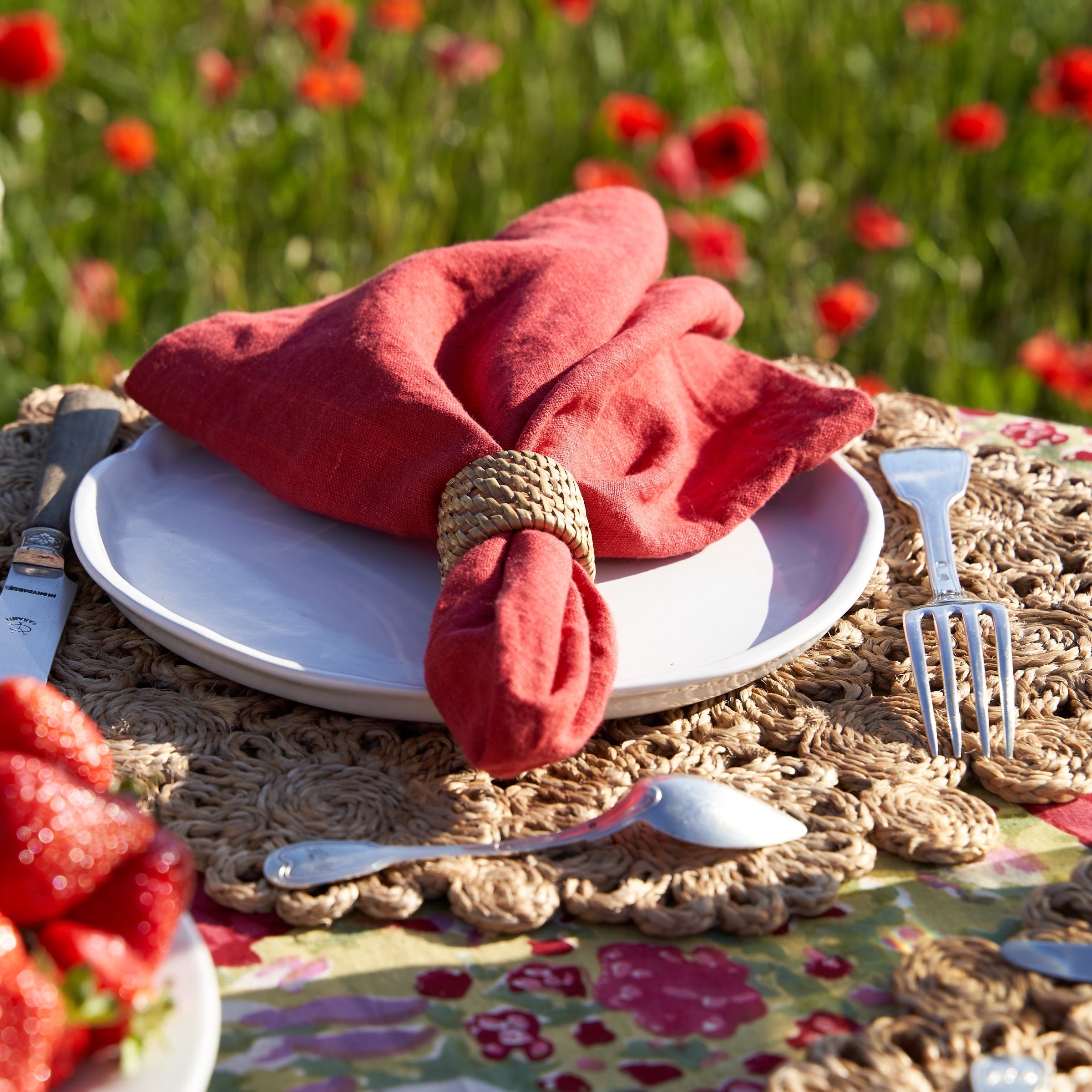 couleur-nature-daisy-jute-set-de-table-rond-naturel-lot-de-4-jute image 3
