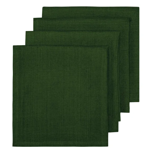 couleur-nature-palma-serviettes-table-vert-for-t-lot-4-lin-50-cm image 1