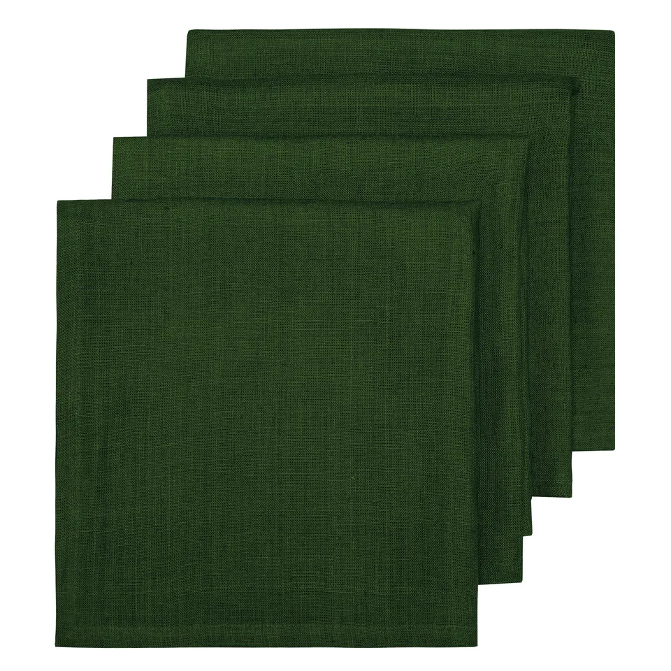 couleur-nature-palma-serviettes-table-vert-for-t-lot-4-lin-50-cm image 1
