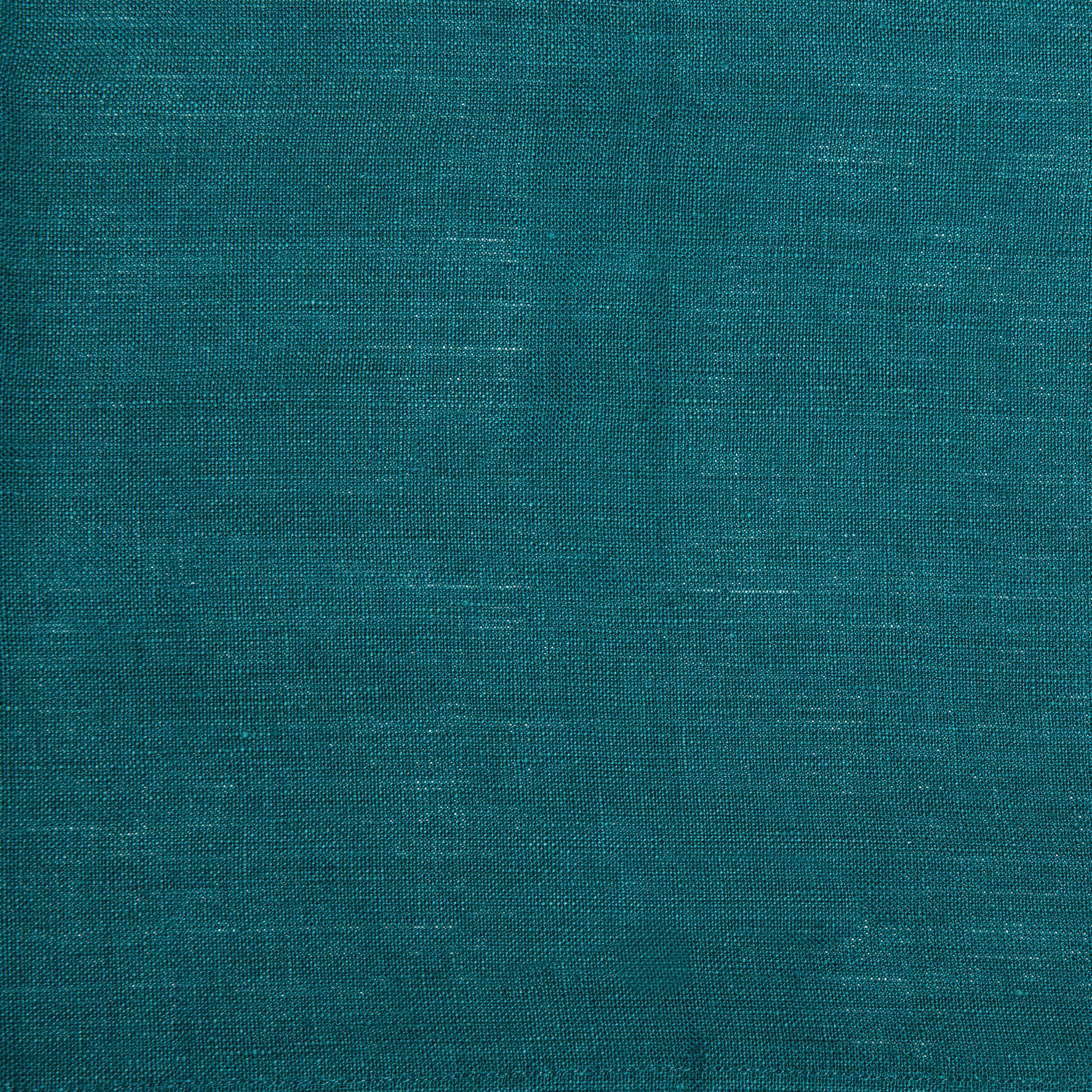 couleur-nature-palma-serviettes-lin-bleu-sarcelle-50x50-lot-4 image 4