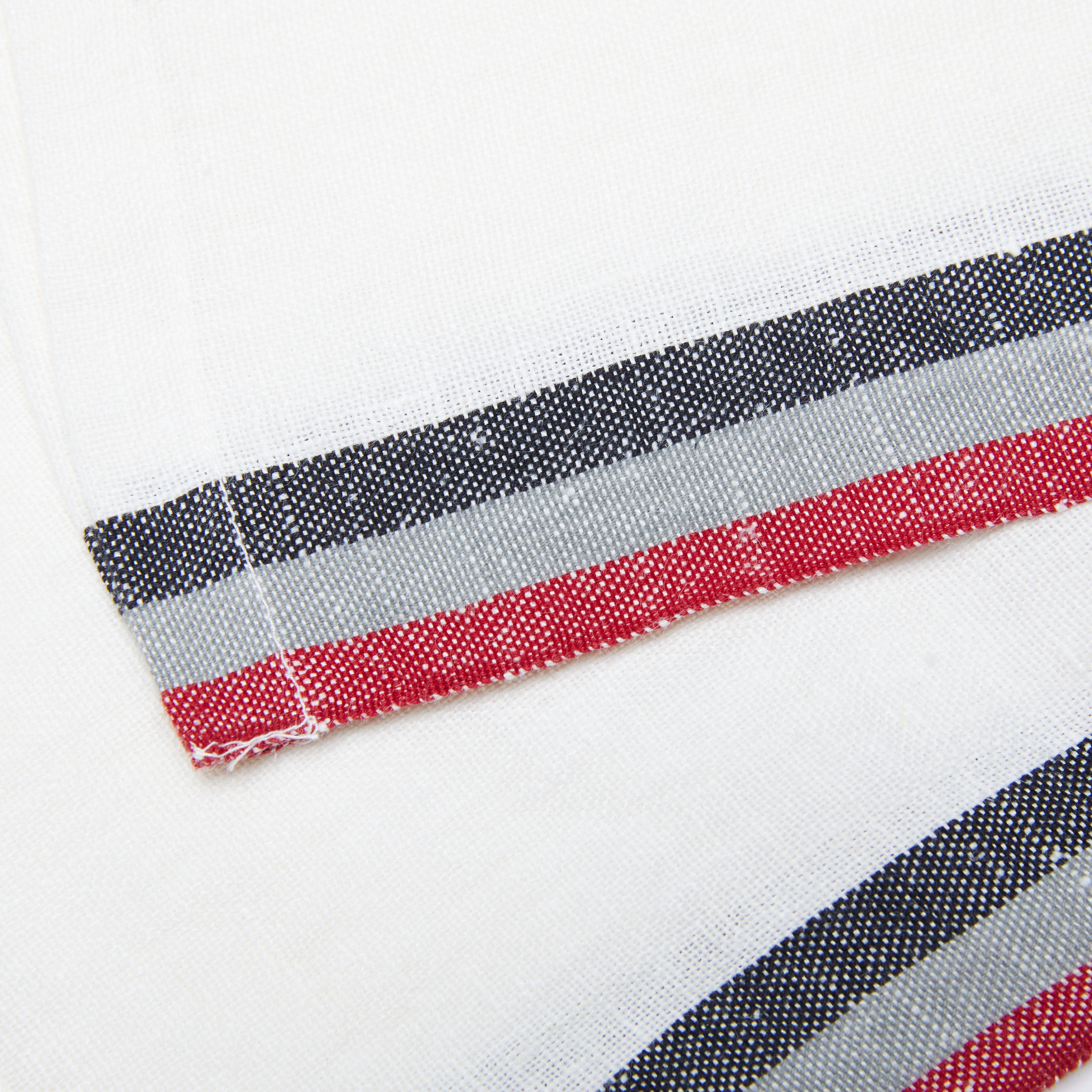 couleur-nature-normandy-serviette-table-blanche-rayures-lot-de-4-lin image 4