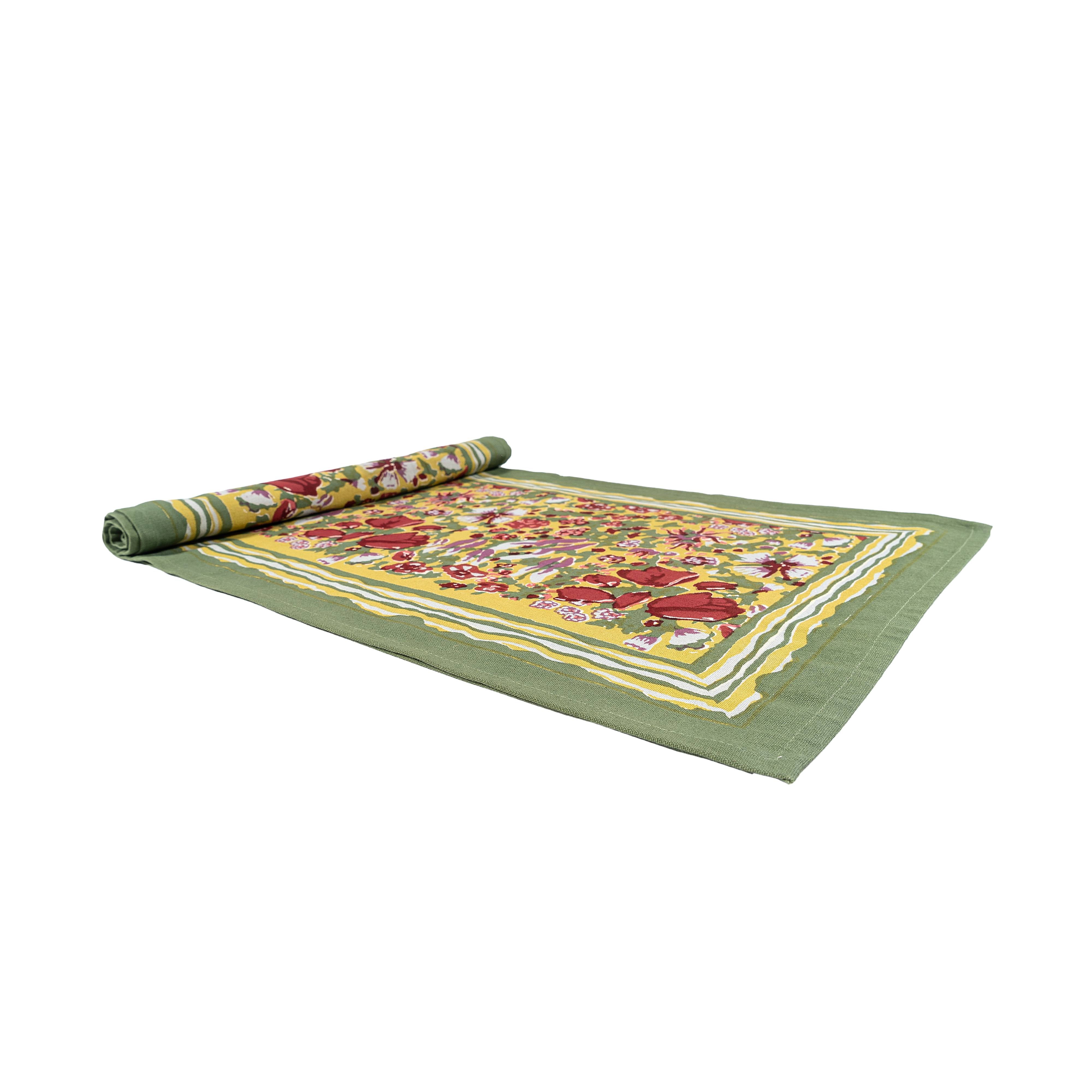 couleur-nature-jardin-chemin-de-table-rouge-vert-16x72-coton image 5