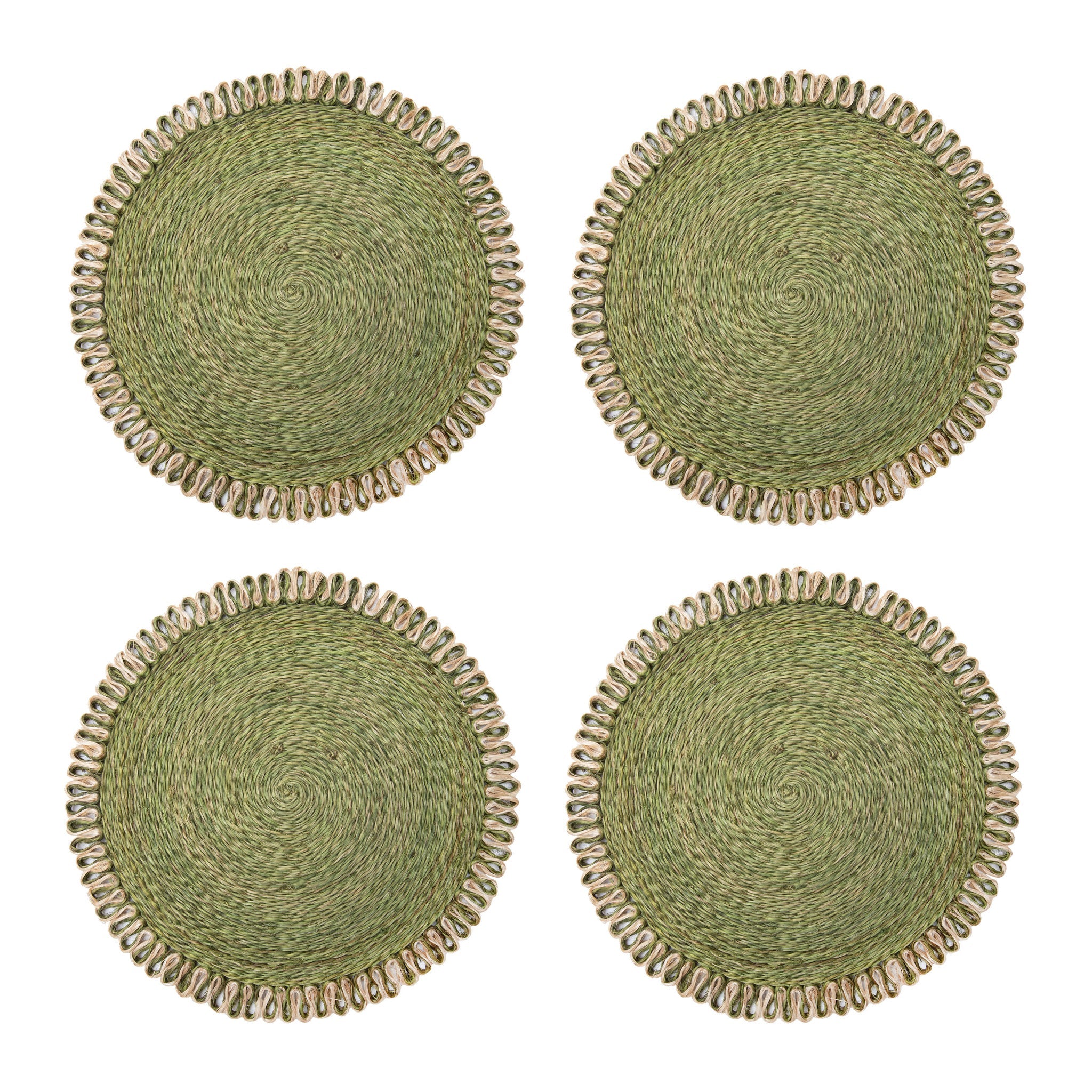 couleur-nature-loopy-abaca-sets-de-table-ronds-olive-lot-de-4 image 6