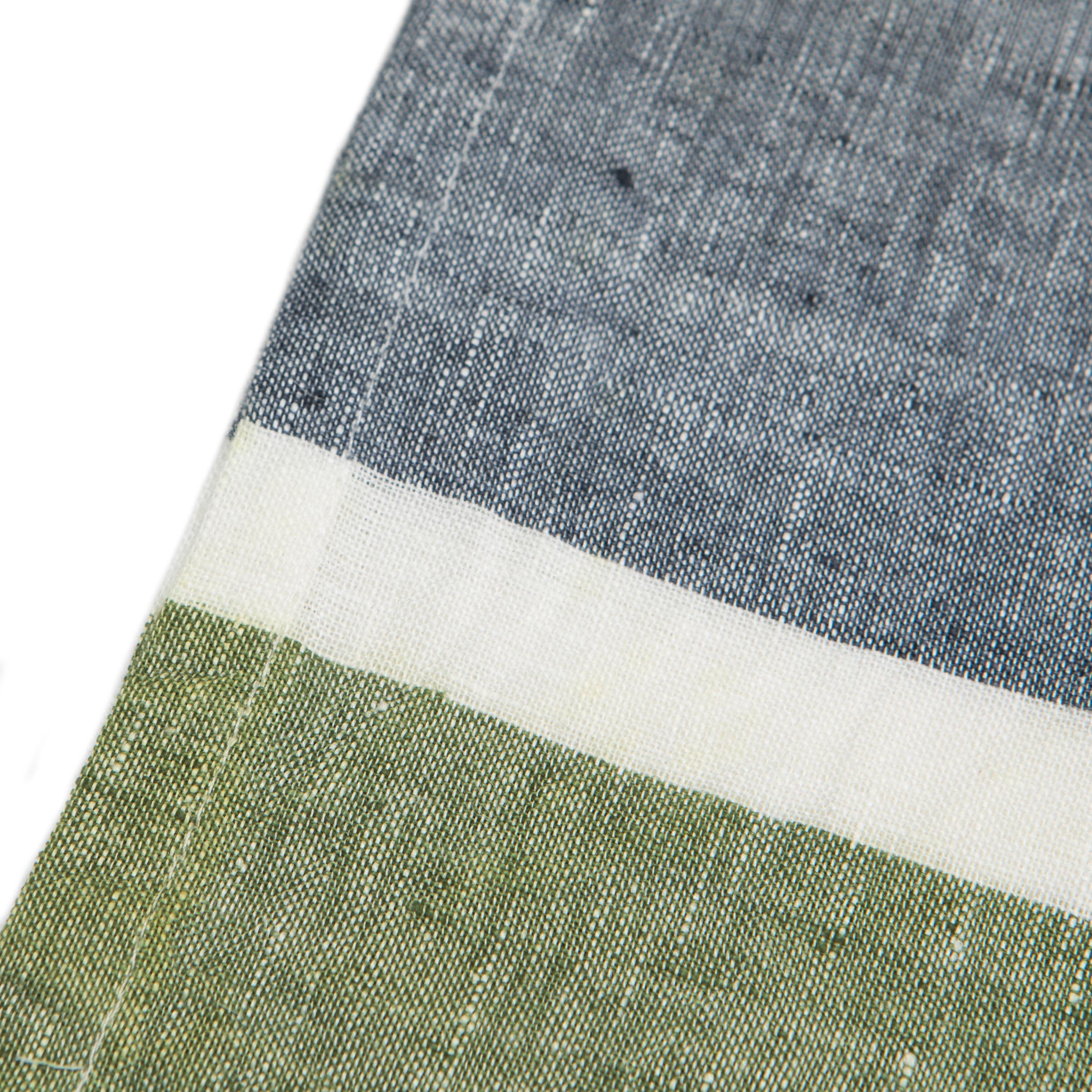couleur-nature-bold-stripe-serviettes-vert-sapin-lot-4-coton image 2