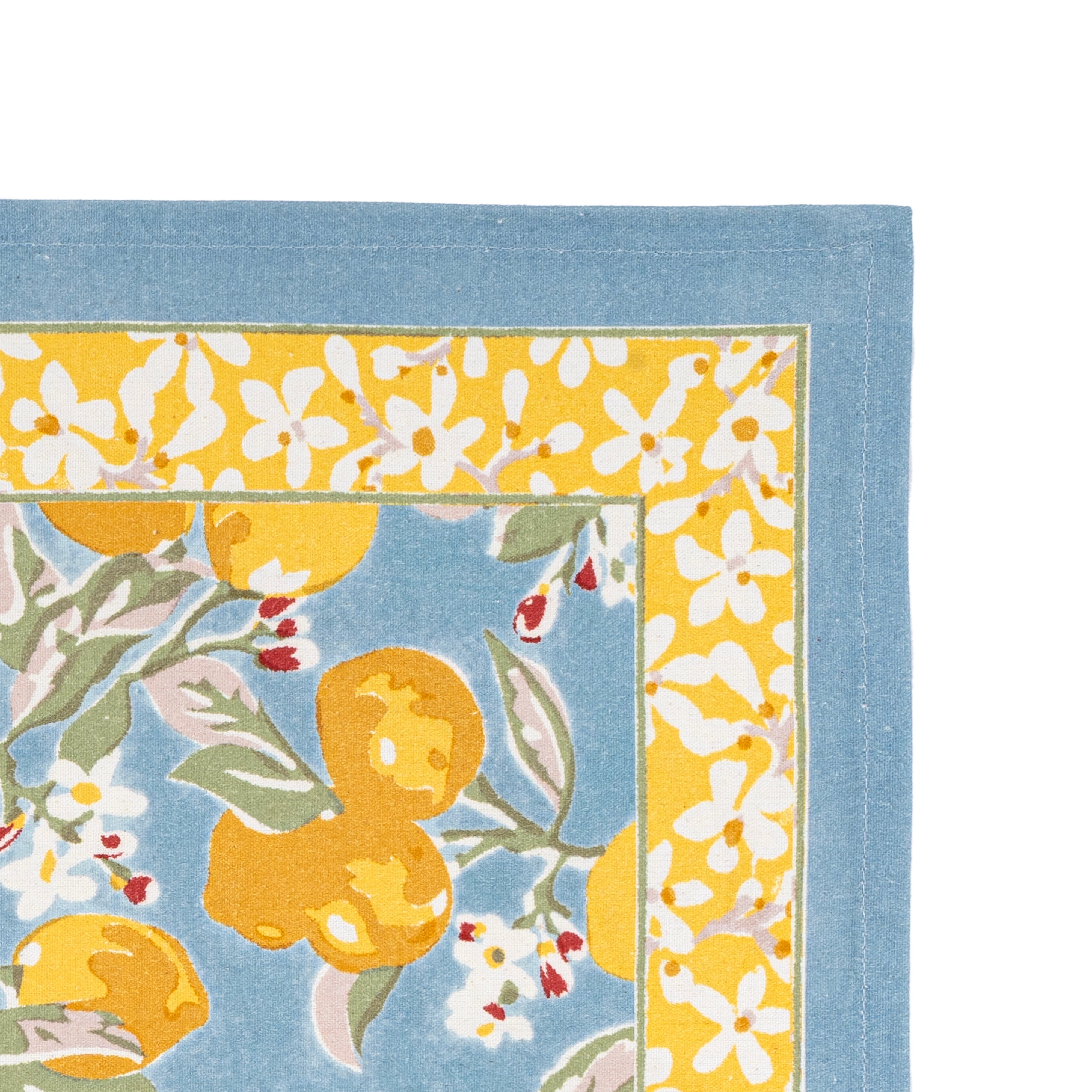 couleur-nature-citron-set-de-table-coton-bleu-jaune-lot-de-6 image 3
