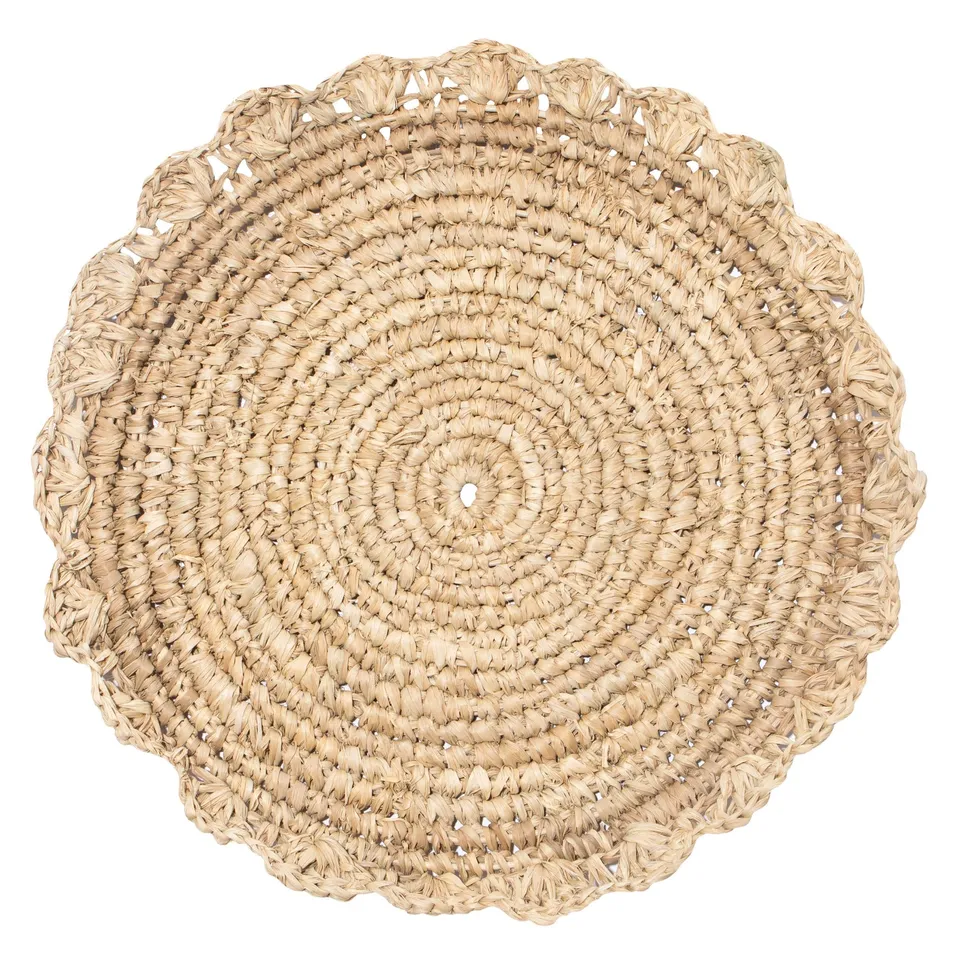 couleur-nature-blossom-sets-de-table-rond-raphia-lot-de-4 image 1