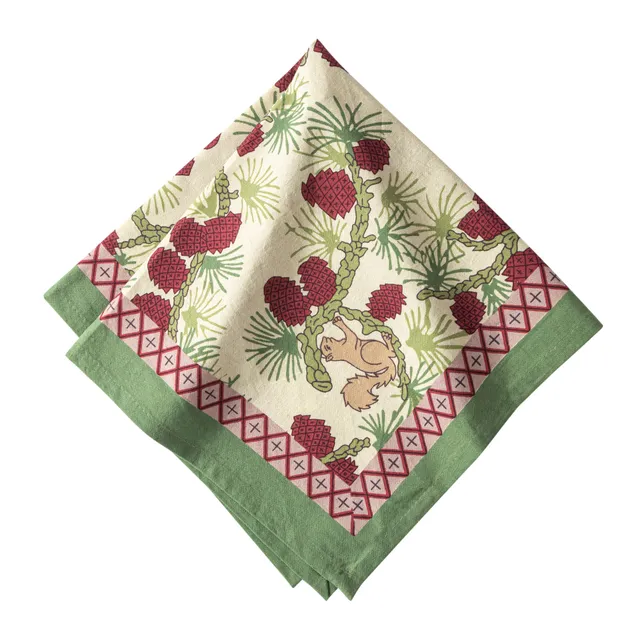 couleur-nature-squirrel-serviettes-tissu-rouges-lot-6 image 1