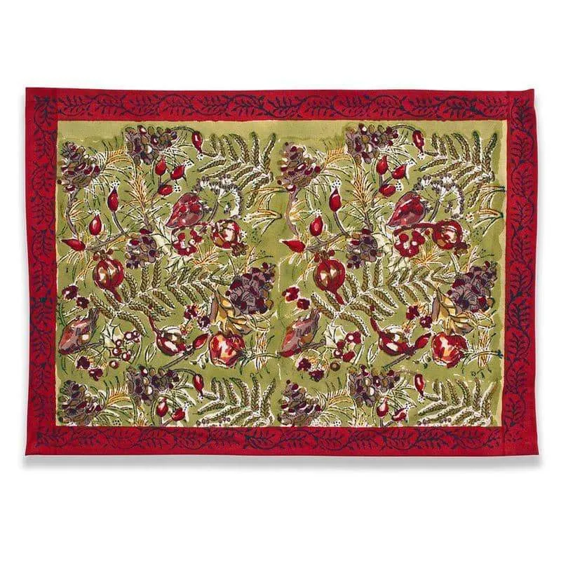 couleur-nature-winter-garden-set-table-rouge-coton-lot-6 image 1