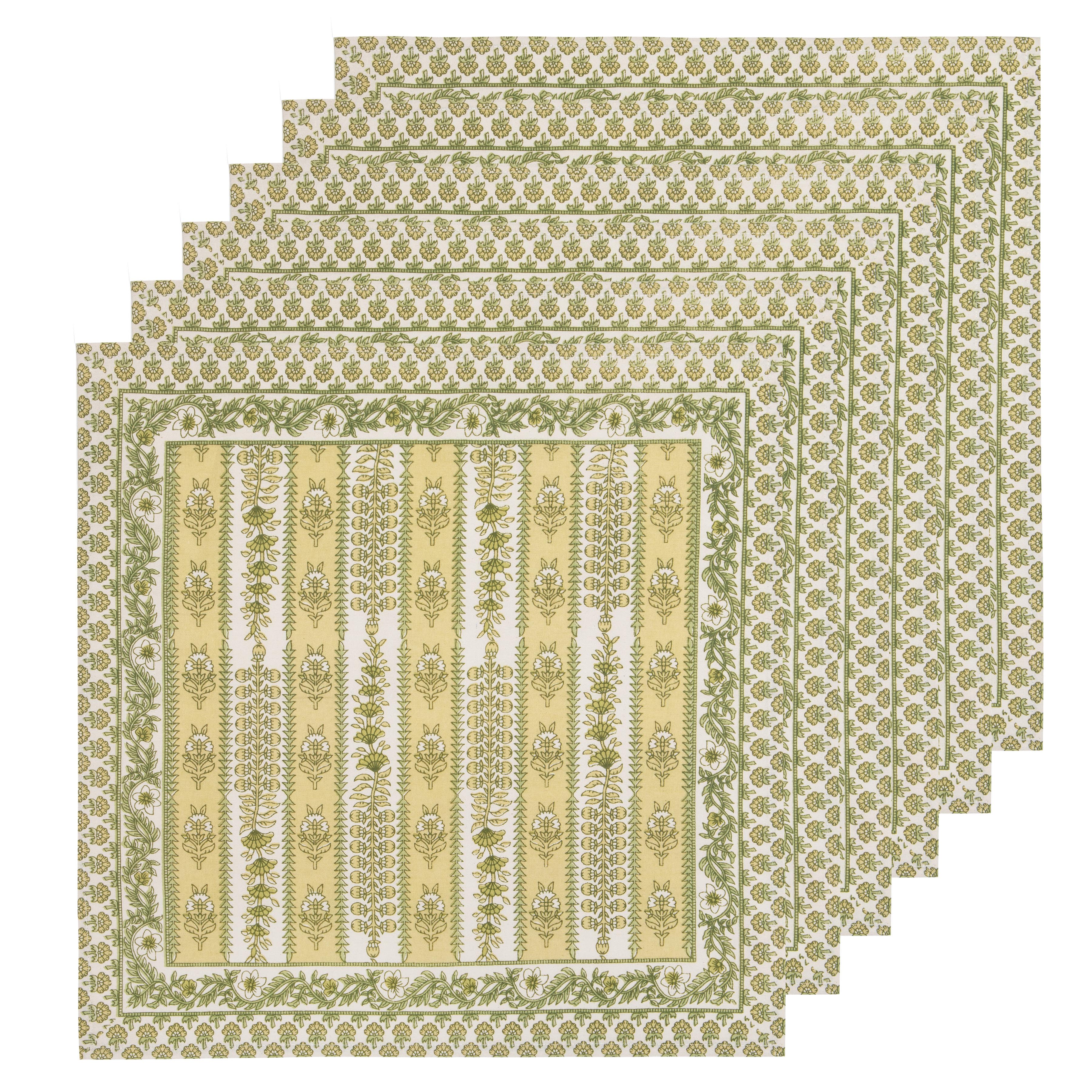 couleur-nature-avignon-pistache-serviette-coton-motif-lot-de-6 image 3