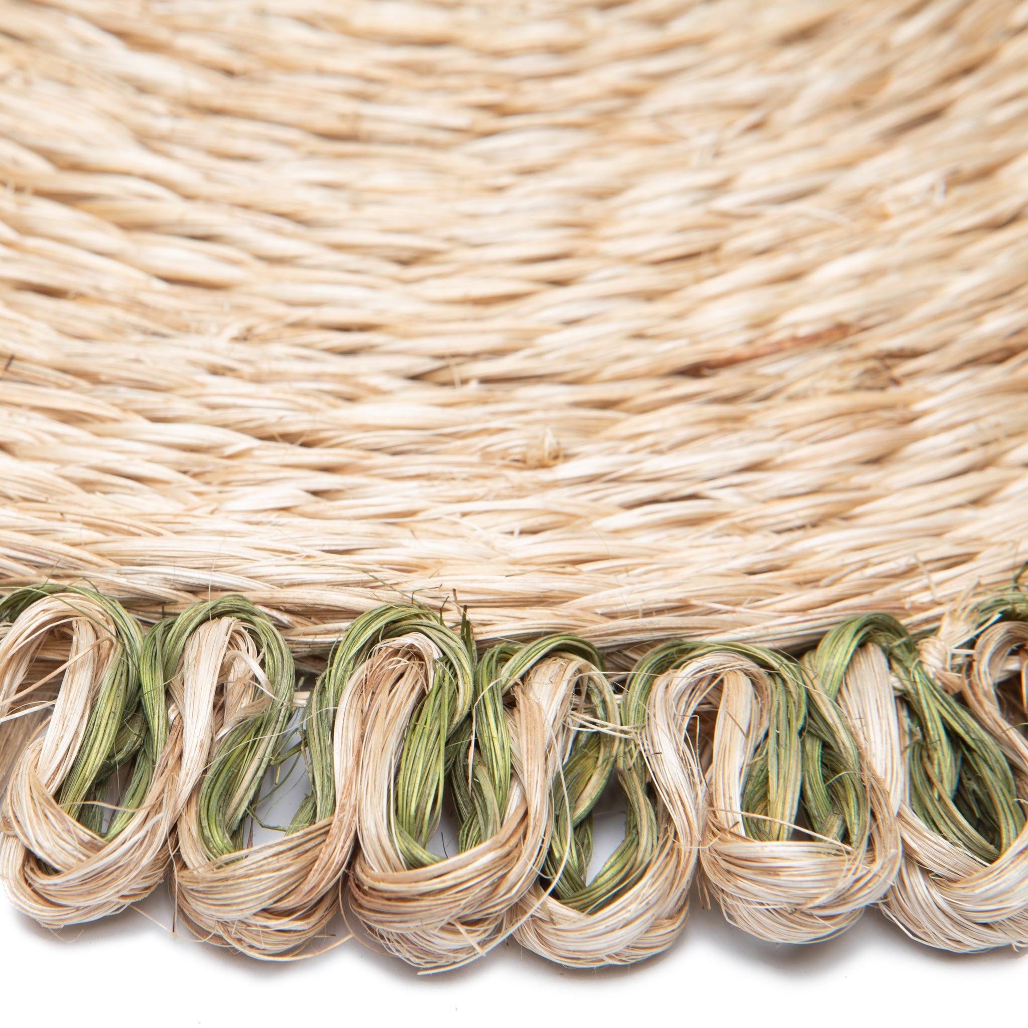 couleur-nature-loopy-abaca-sets-de-table-ronds-lot-4-olive image 3