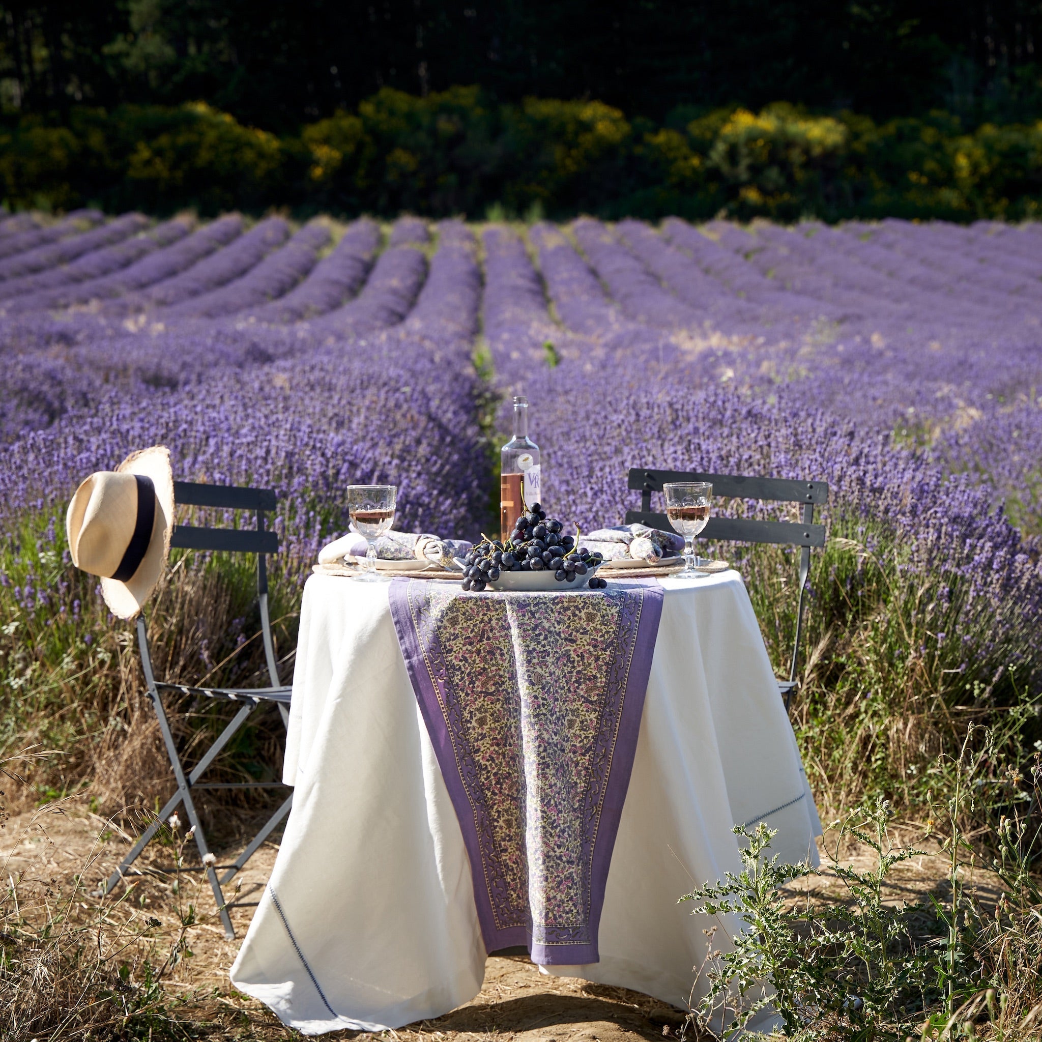 couleur-nature-lavender-chemin-table-coton-16x72 image 2