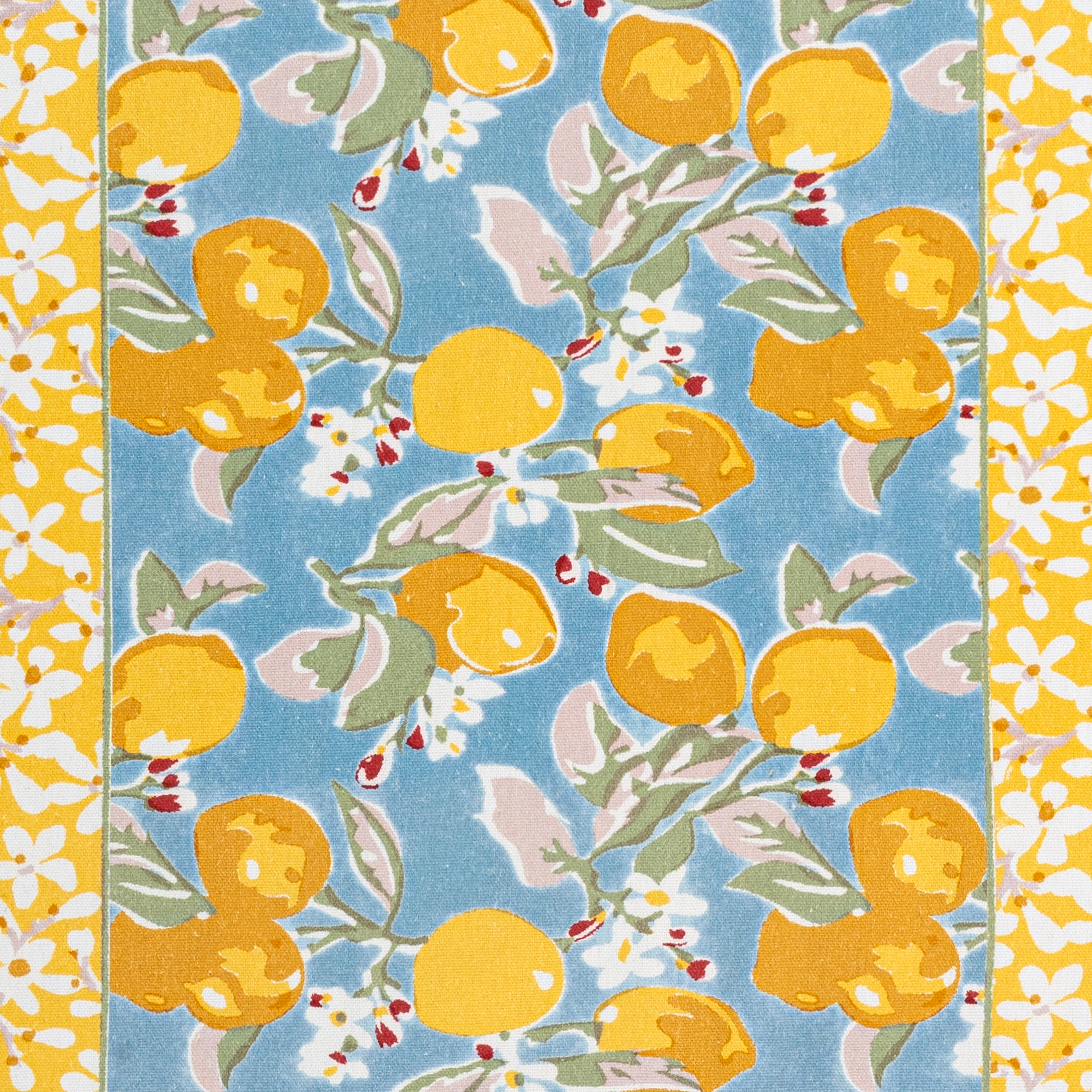 couleur-nature-citron-chemin-de-table-coton-bleu-jaune-16x72 image 4