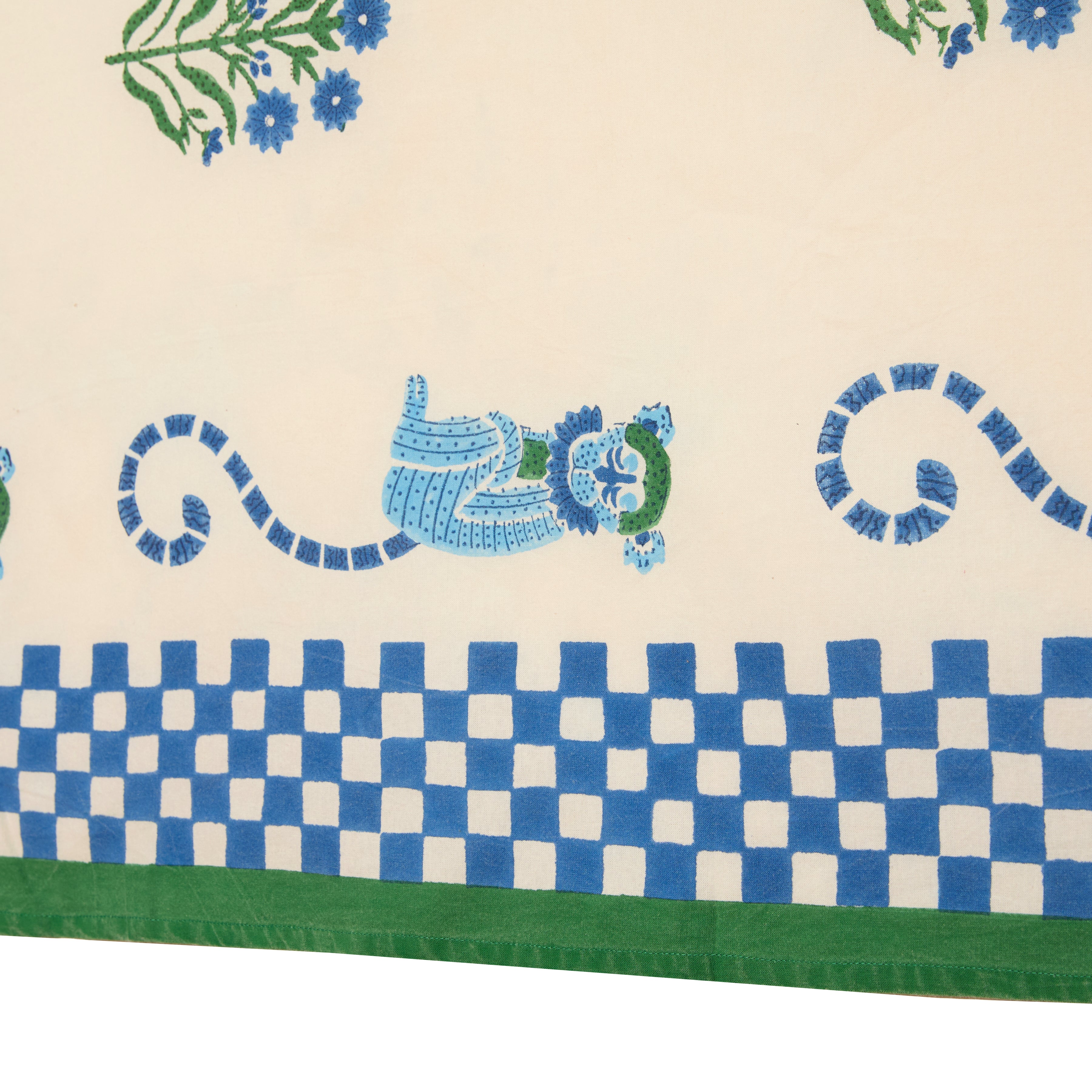 couleur-nature-jeu-de-singes-nappe-coton-bleu-vert-59x59 image 3