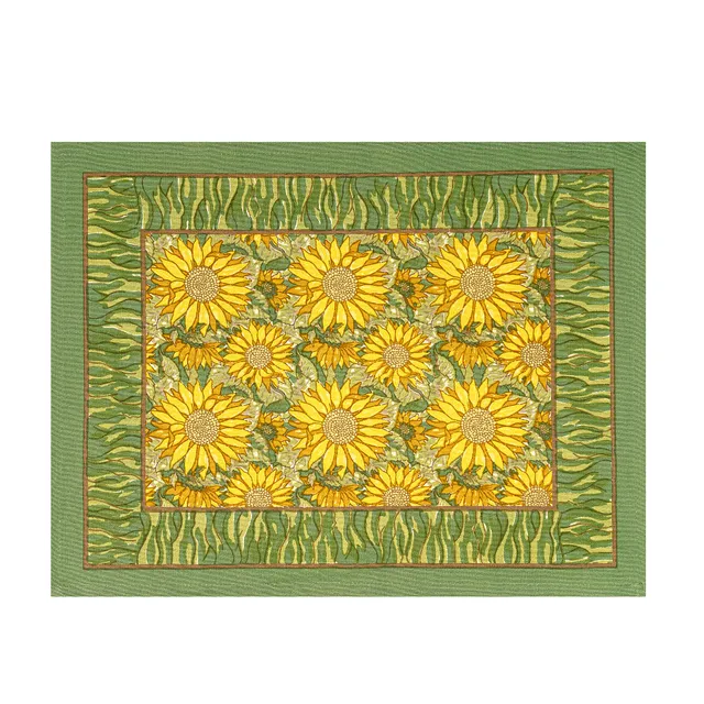 couleur-nature-sunflower-lot-6-sets-de-table-jaune-vert-coton image 1
