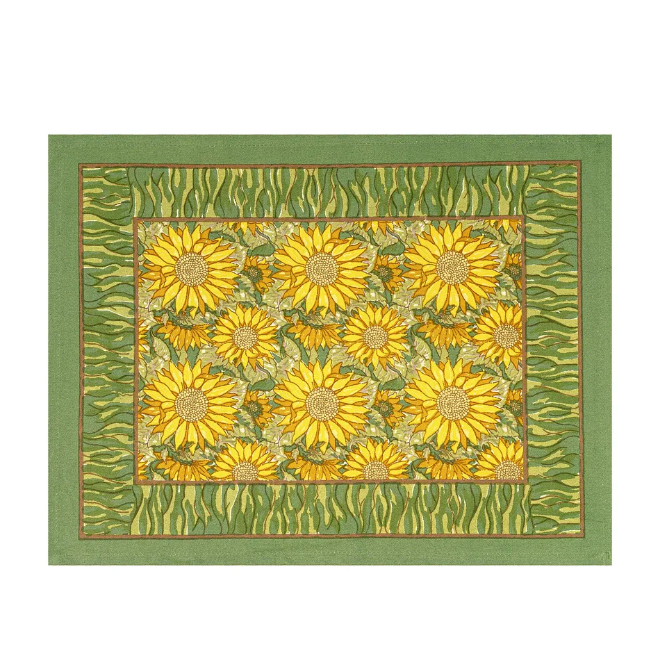 couleur-nature-sunflower-lot-6-sets-de-table-jaune-vert-coton image 1