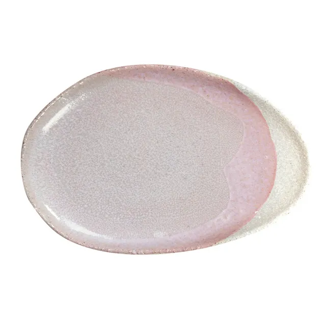 jars-r-fectoire-plat-ovale-l-rose-c-ramique image 1