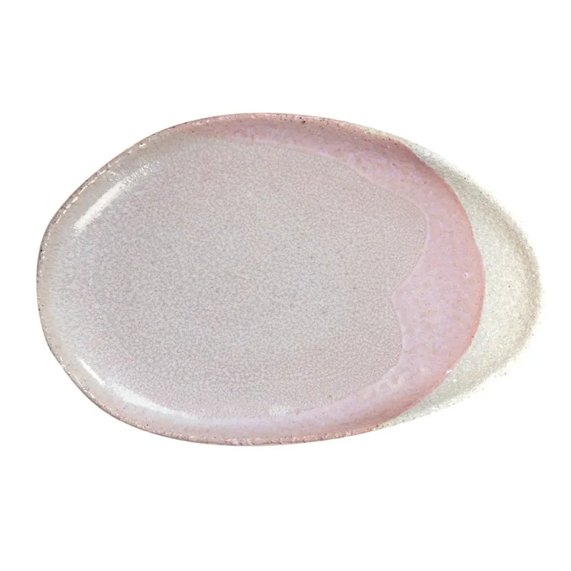 jars-r-fectoire-plat-ovale-l-rose-c-ramique image 1