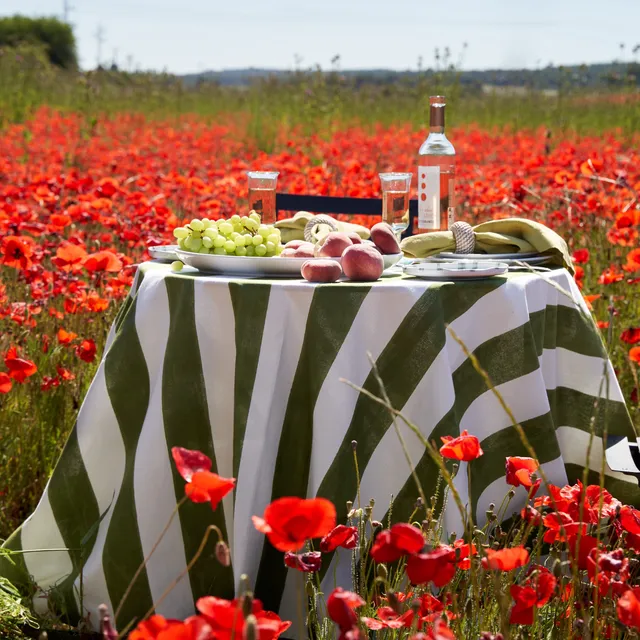 couleur-nature-st-tropez-vert-nappe-rectangulaire-59x86-rayures-lin image 1