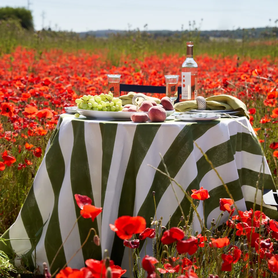 couleur-nature-st-tropez-vert-nappe-rectangulaire-59x86-rayures-lin image 1