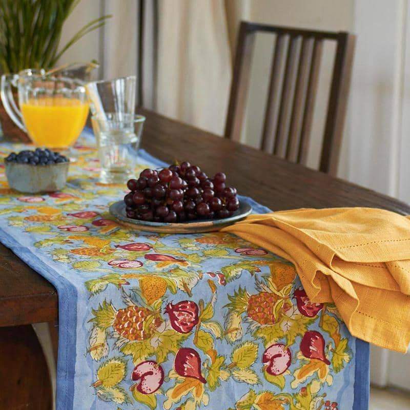 couleur-nature-tutti-frutti-chemin-de-table-coton-bleu-rouge image 2