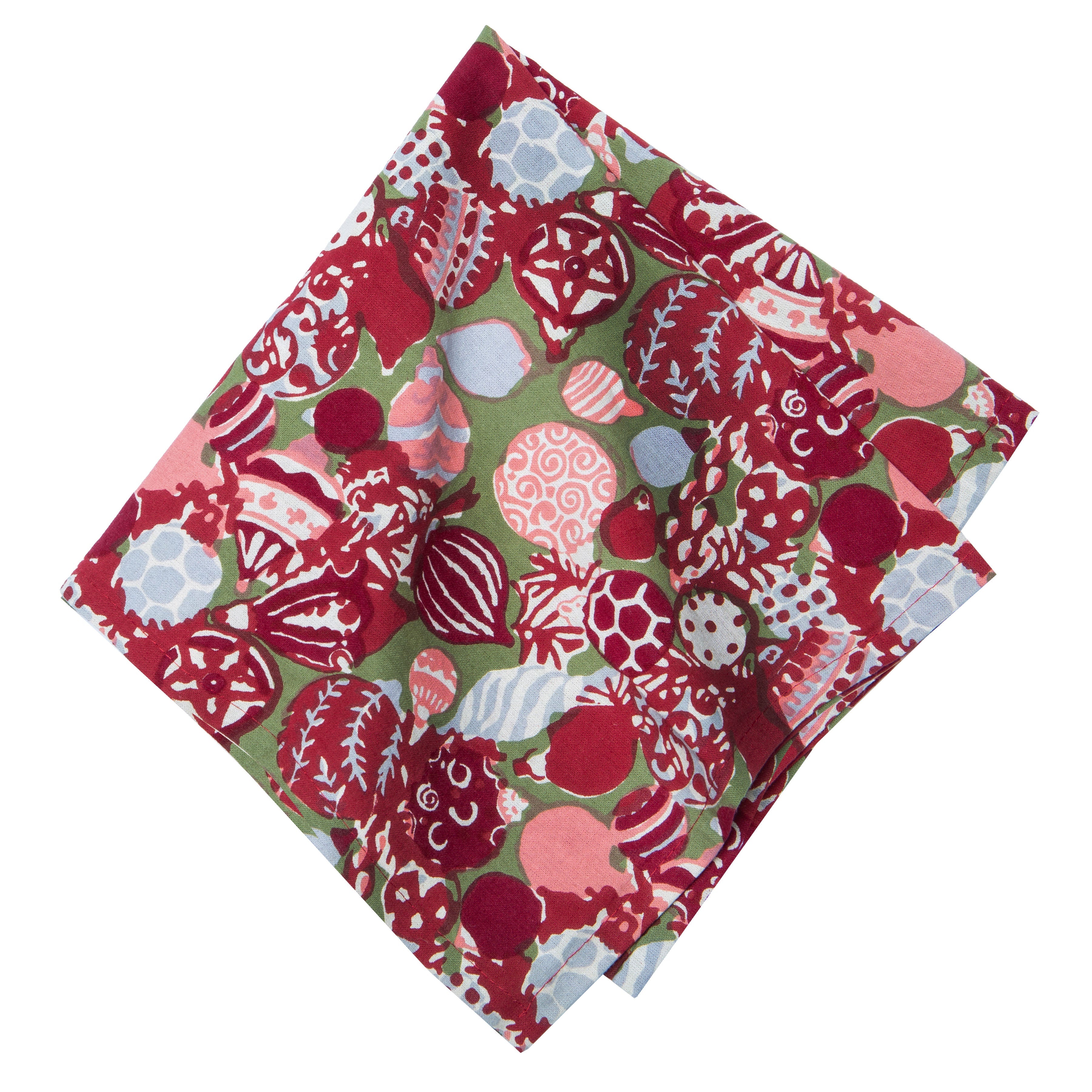 couleur-nature-ornaments-serviettes-no-l-rouge-vert-lot-6 image 1