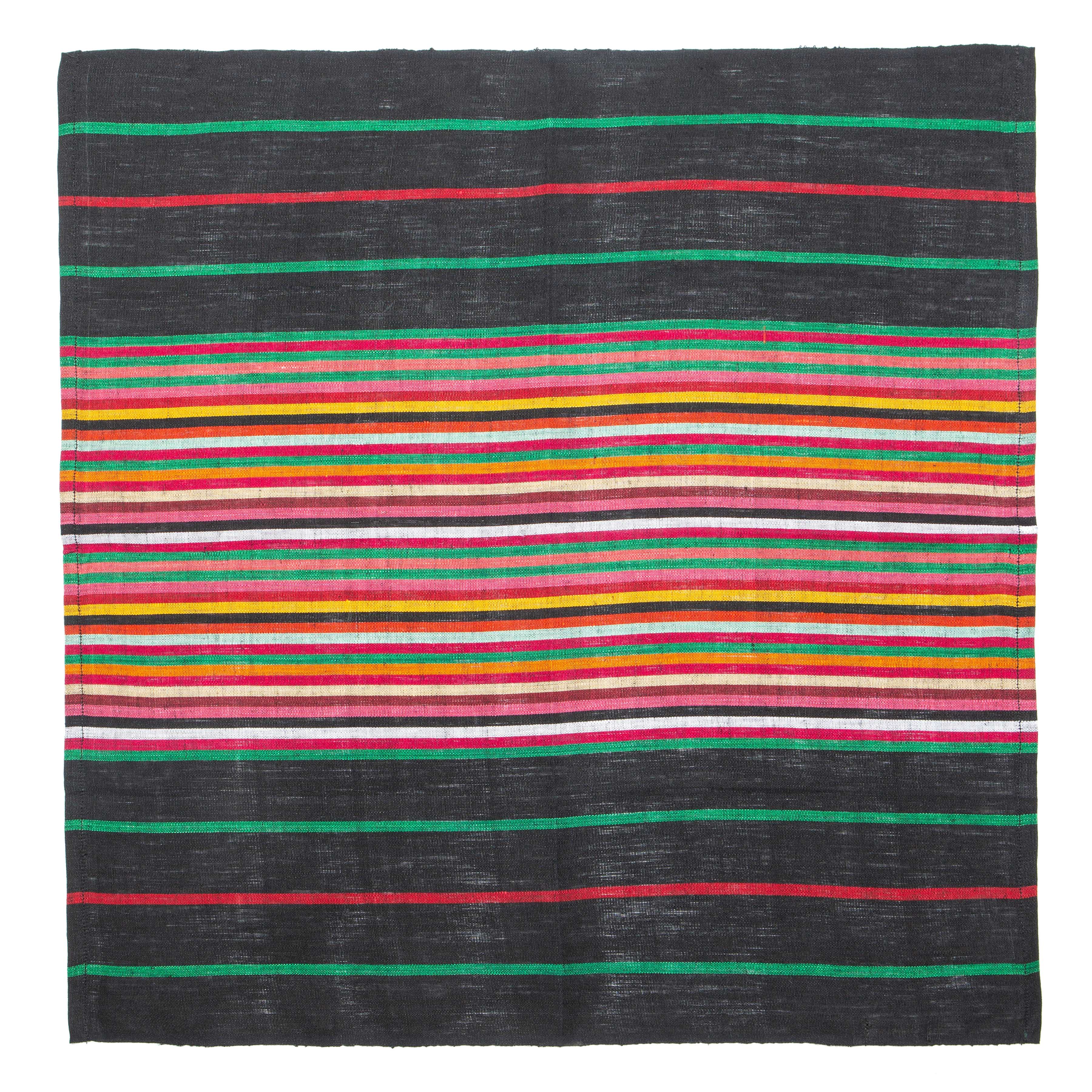 couleur-nature-napkins-multi-stripes-serviettes-lin-noir-lot-4 image 4