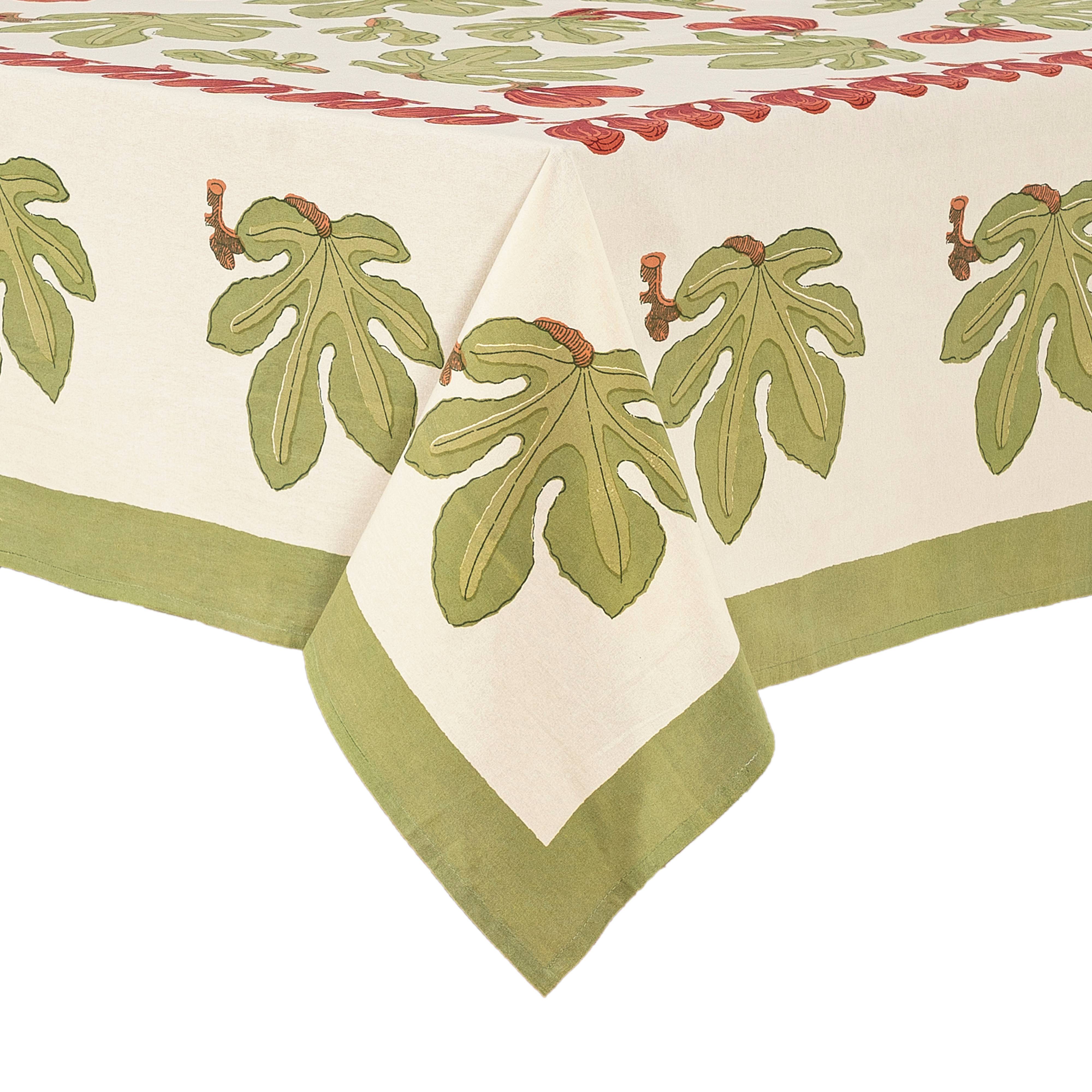 couleur-nature-fig-nappe-coton-rouge-vert-ivoire image 8