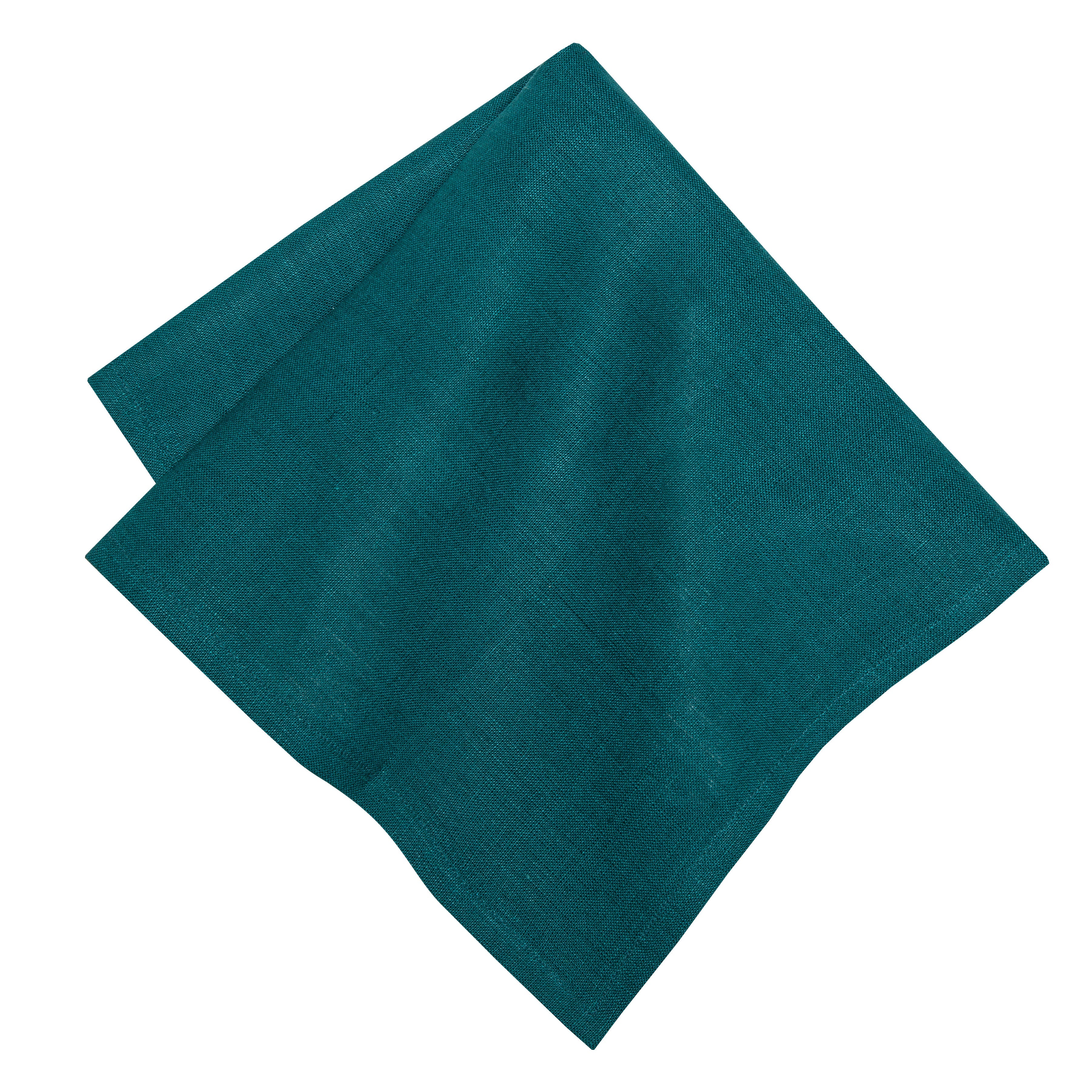 couleur-nature-palma-serviettes-lin-bleu-sarcelle-50x50-lot-4 image 2