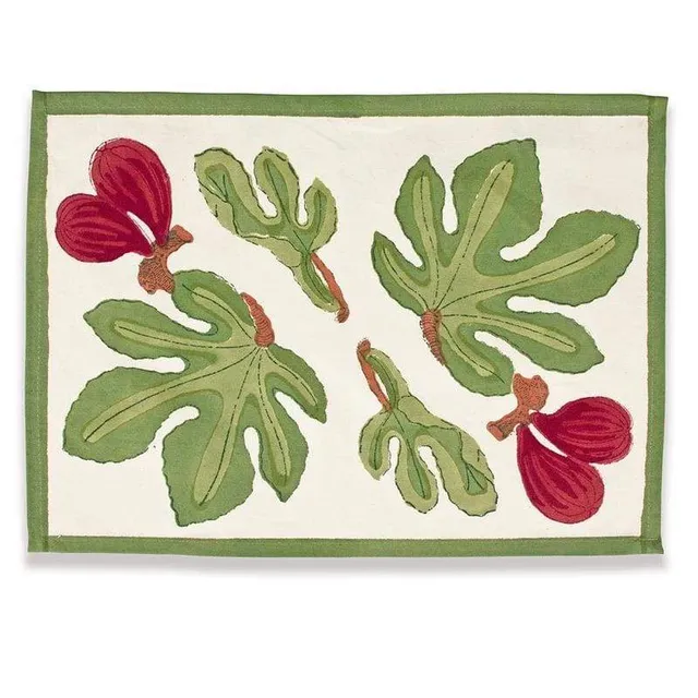 couleur-nature-fig-sets-de-table-coton-rouge-vert-lot-6 image 1