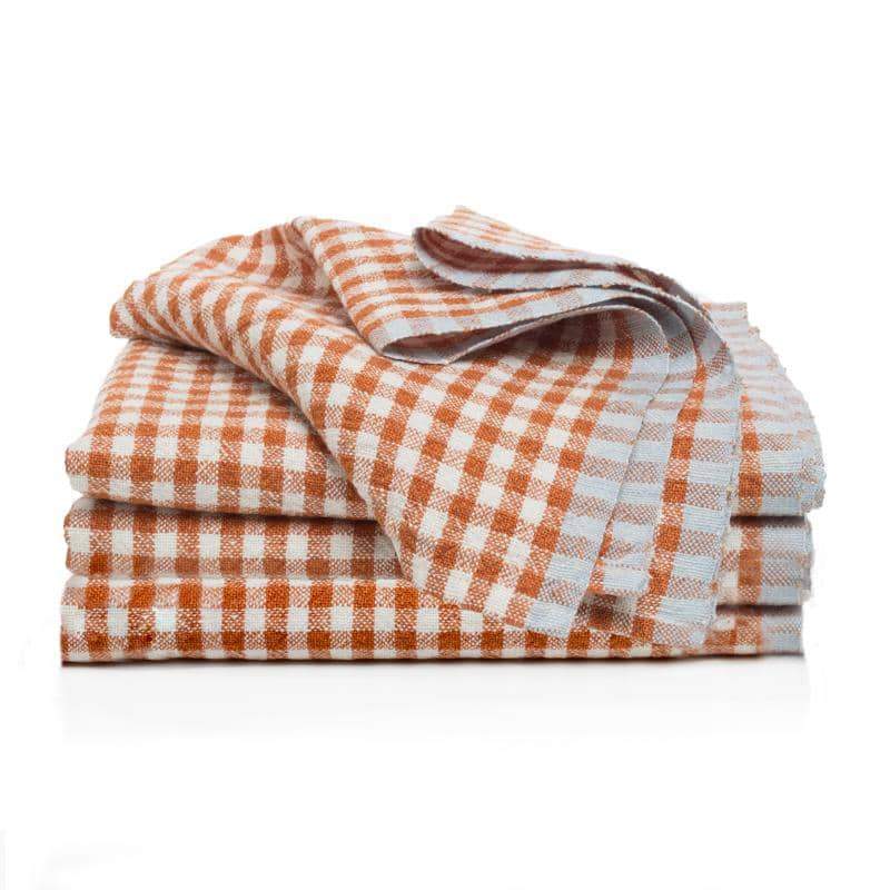 couleur-nature-gingham-lot-4-serviettes-lin-cognac-bleu image 1