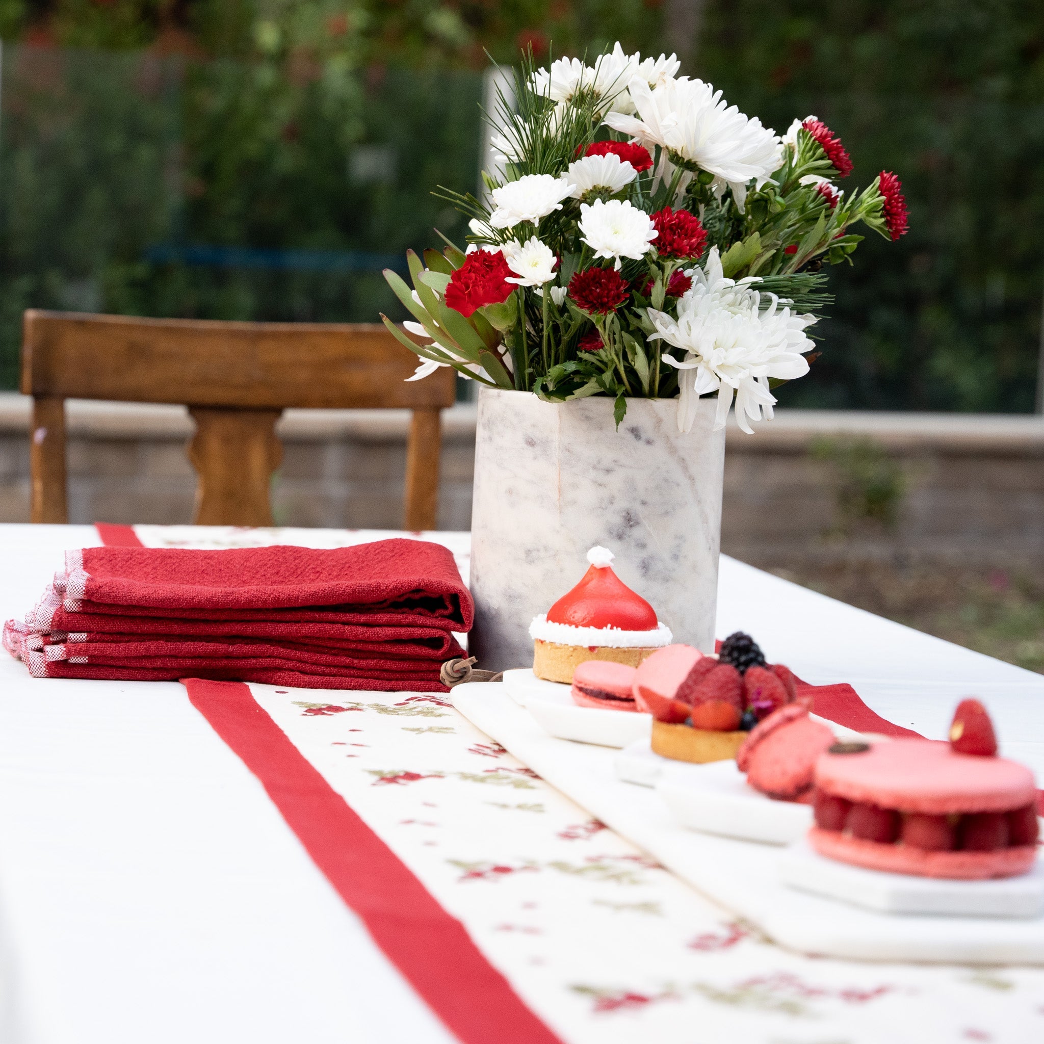 couleur-nature-chunky-linen-serviettes-lin-rouge-lot-de-4 image 2