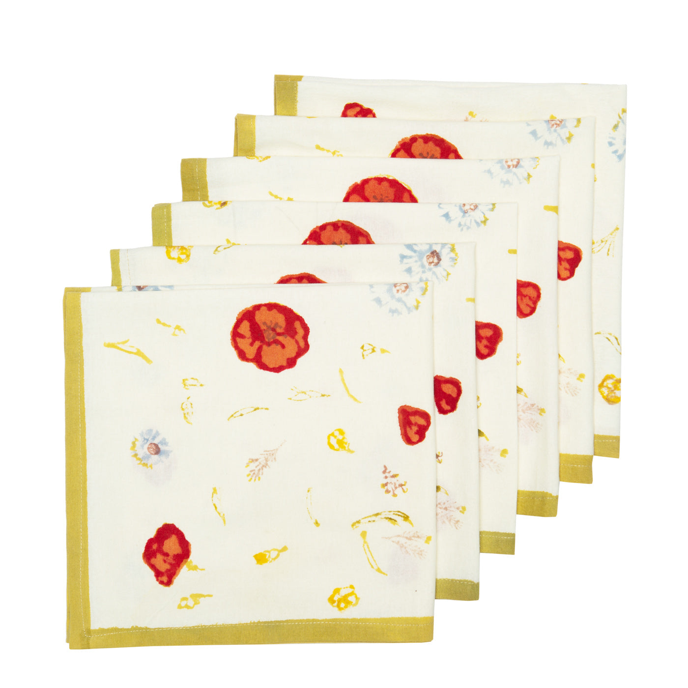 couleur-nature-springfields-serviettes-coton-lot-de-6-fleuries image 3