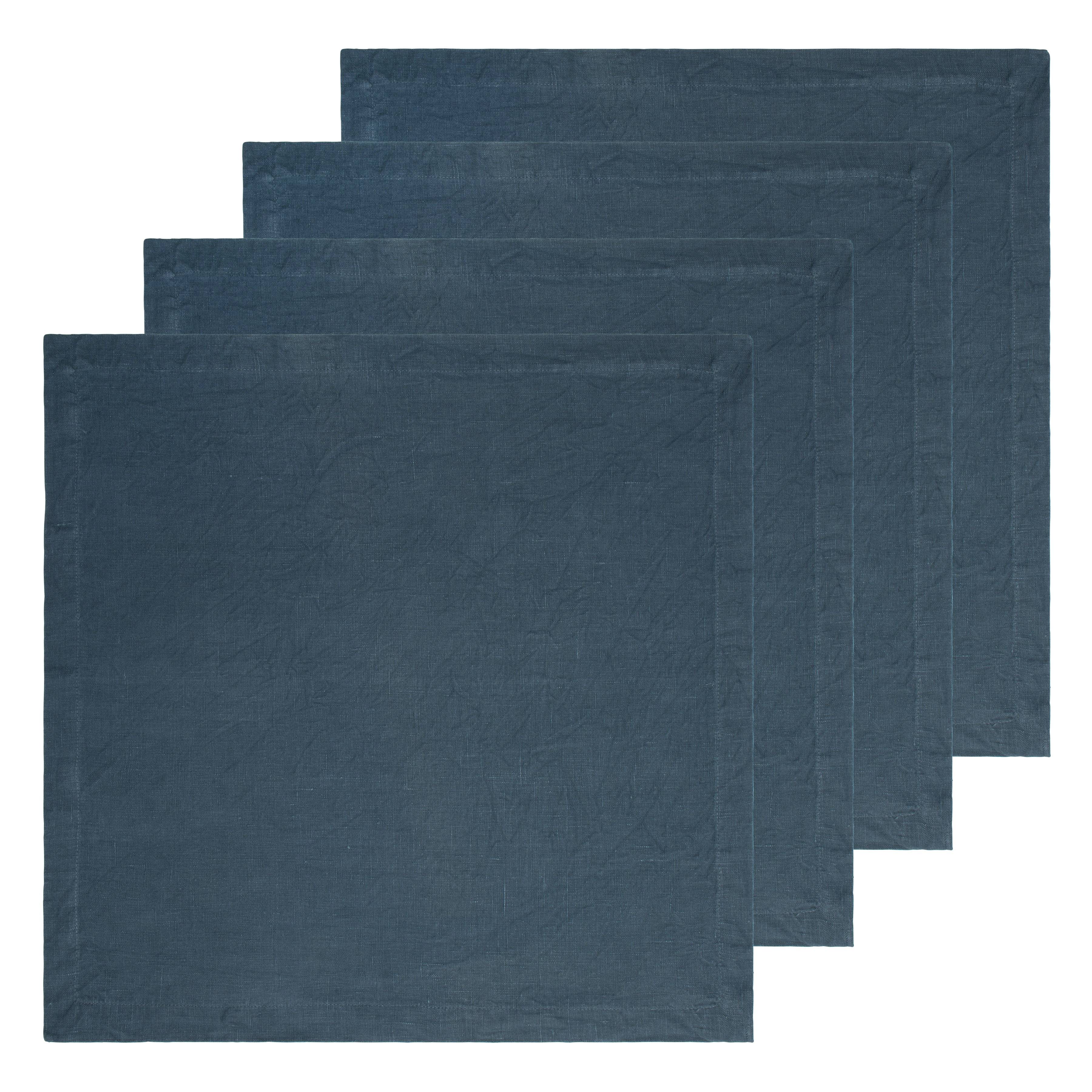couleur-nature-everyday-serviettes-lin-indigo-lot-4-bleu-53x53-cm image 2