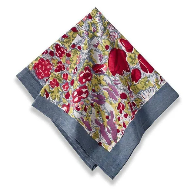 couleur-nature-jardin-serviettes-coton-rouge-gris-lot-6 image 1