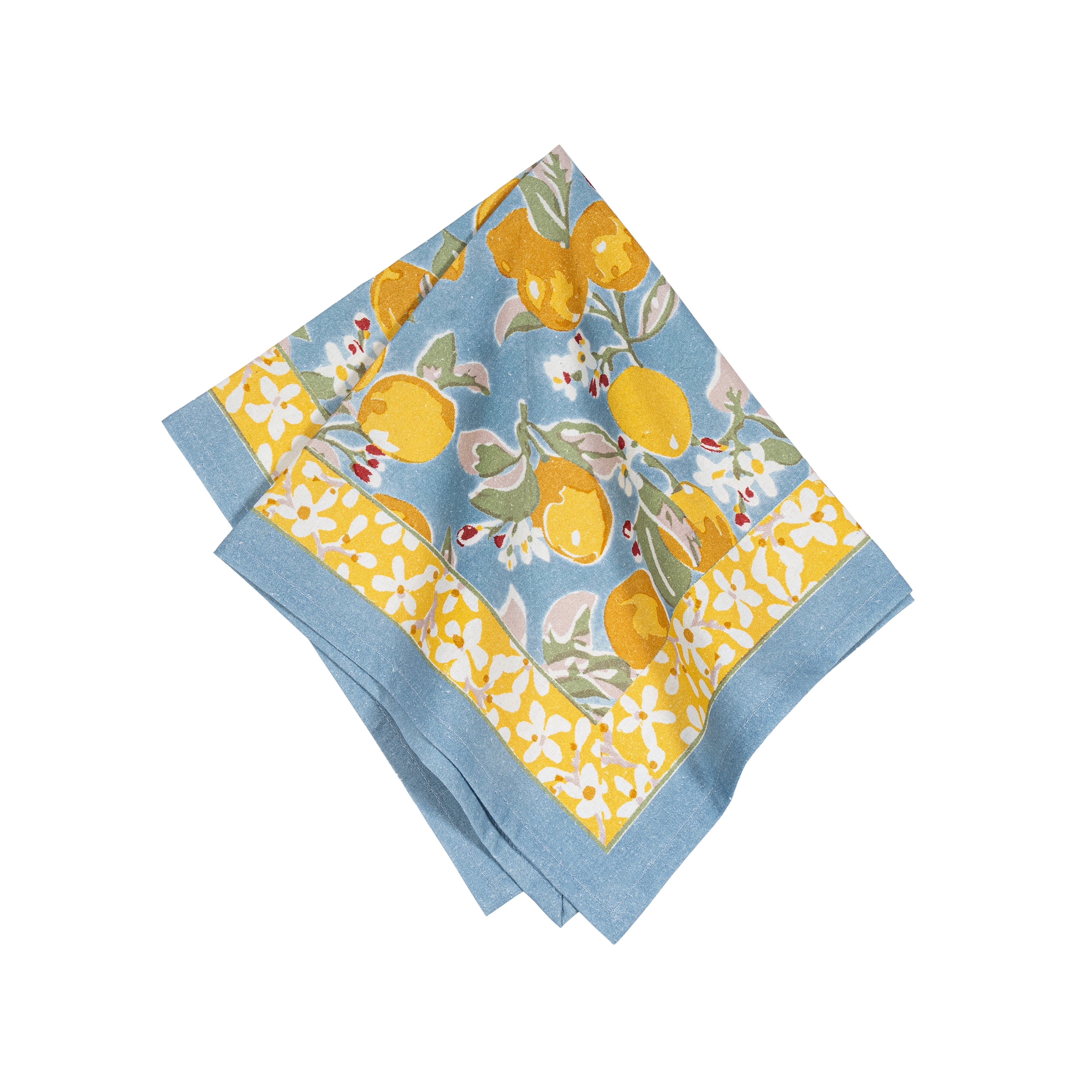 couleur-nature-citron-serviettes-de-table-bleu-jaune-lot-6-coton image 1