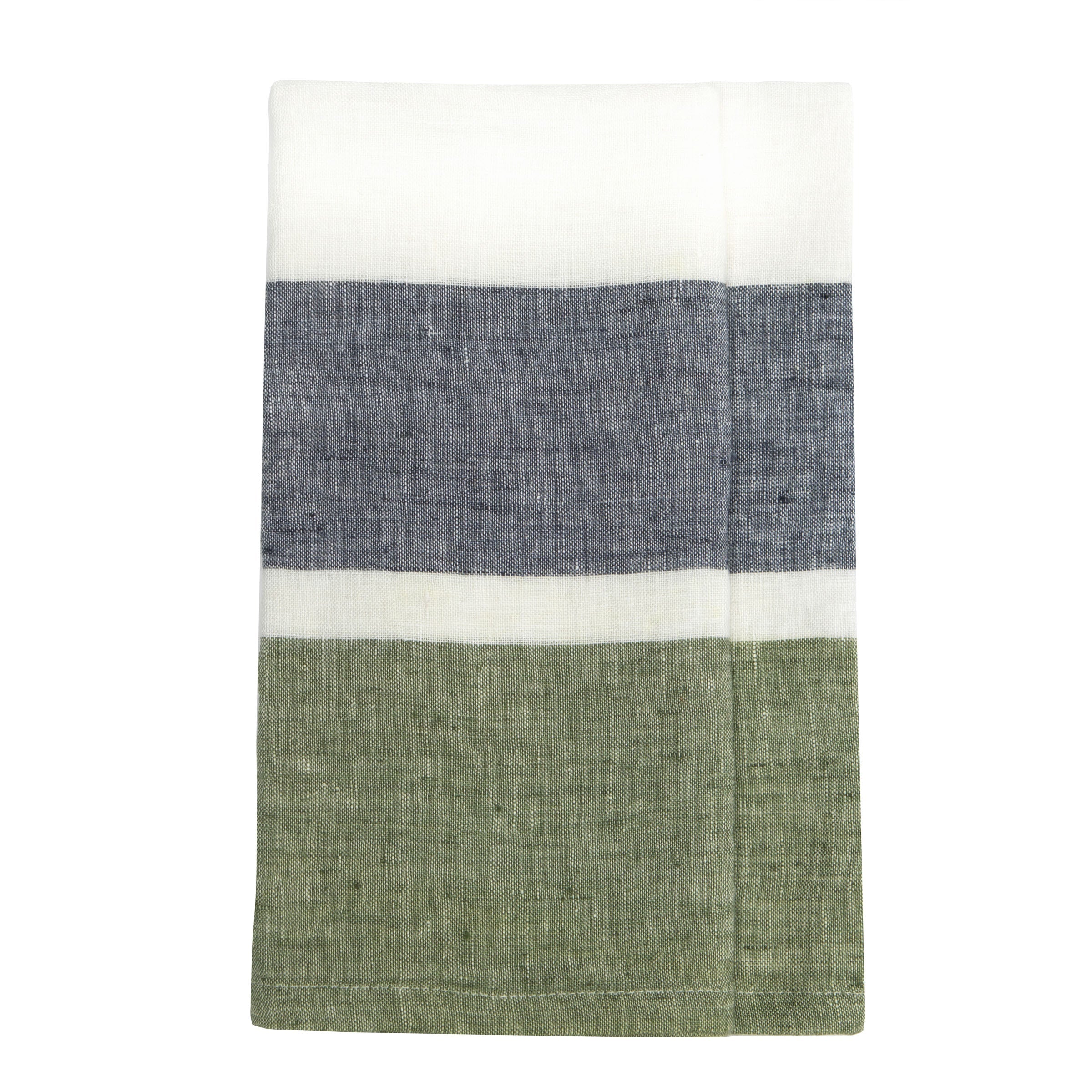 couleur-nature-bold-stripe-torchon-vert-sapin-lot-2 image 2