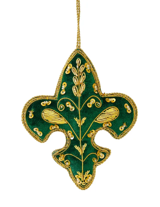 couleur-nature-fleur-de-lis-ornement-sapin-brod-dor image 1