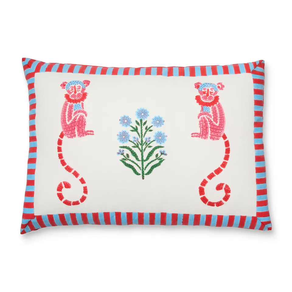 couleur-nature-jeu-de-singes-housse-coussin-coton-bleu-rose image 1