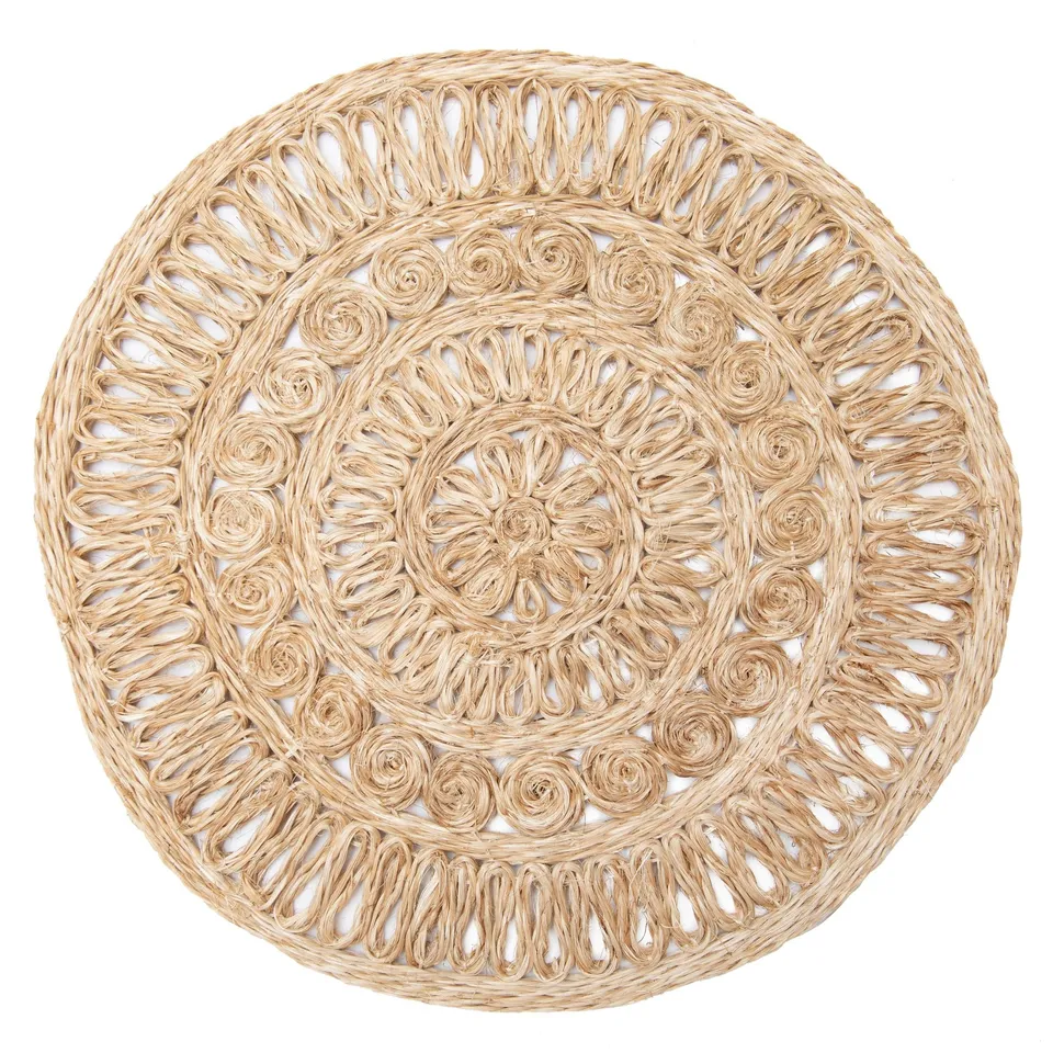 couleur-nature-circolo-set-de-table-abaca-lot-de-4-rond image 1
