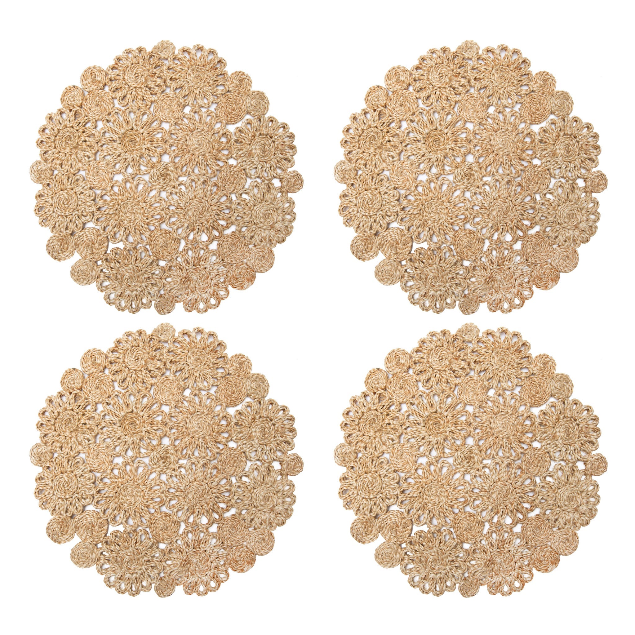couleur-nature-daisy-jute-set-de-table-rond-naturel-lot-de-4-jute image 5