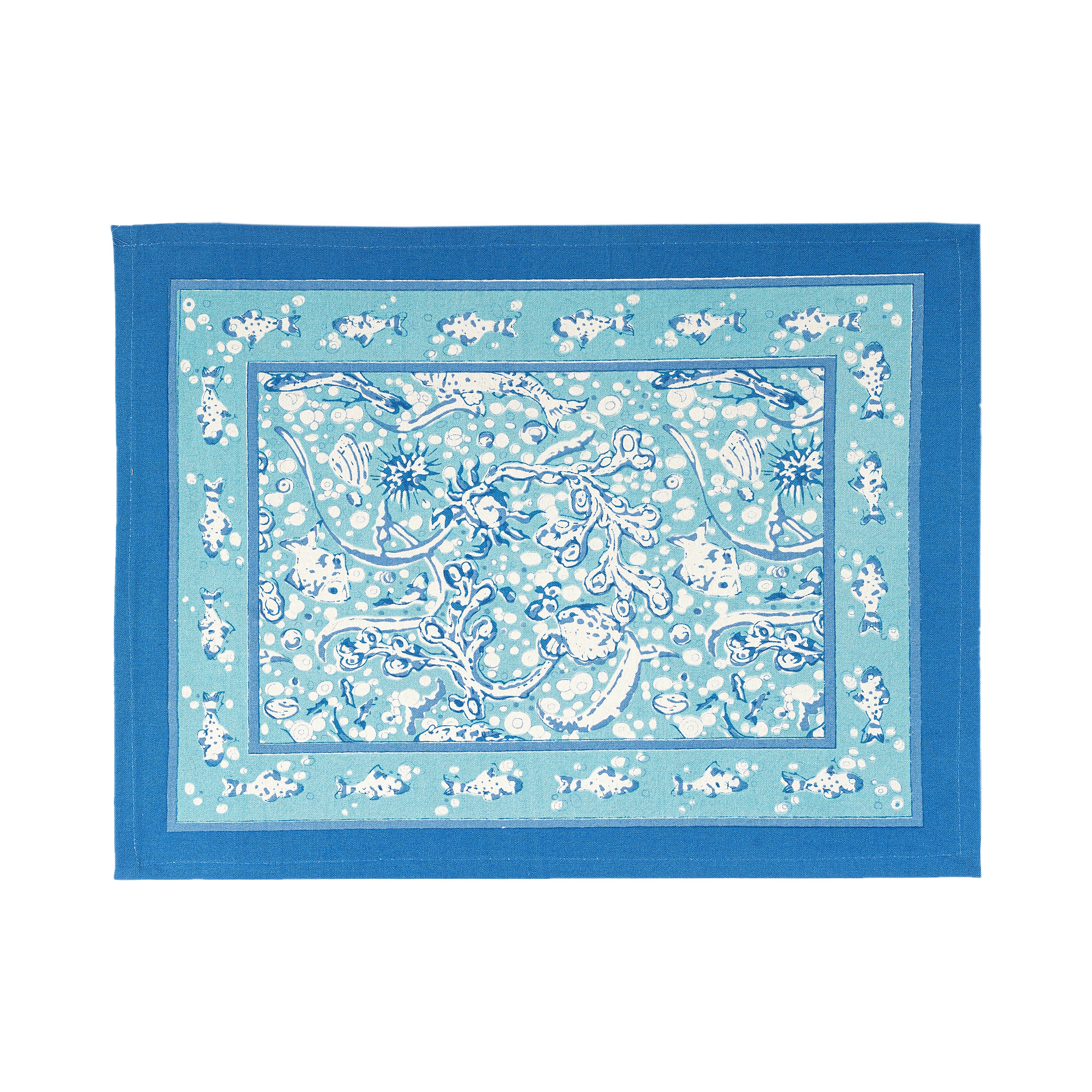 couleur-nature-la-mer-aqua-sets-de-table-coton-lot-de-6 image 2
