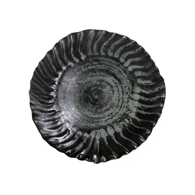 jars-partition-assiette-creuse-charbon-assiette-c-ramique-gris-noir image 1