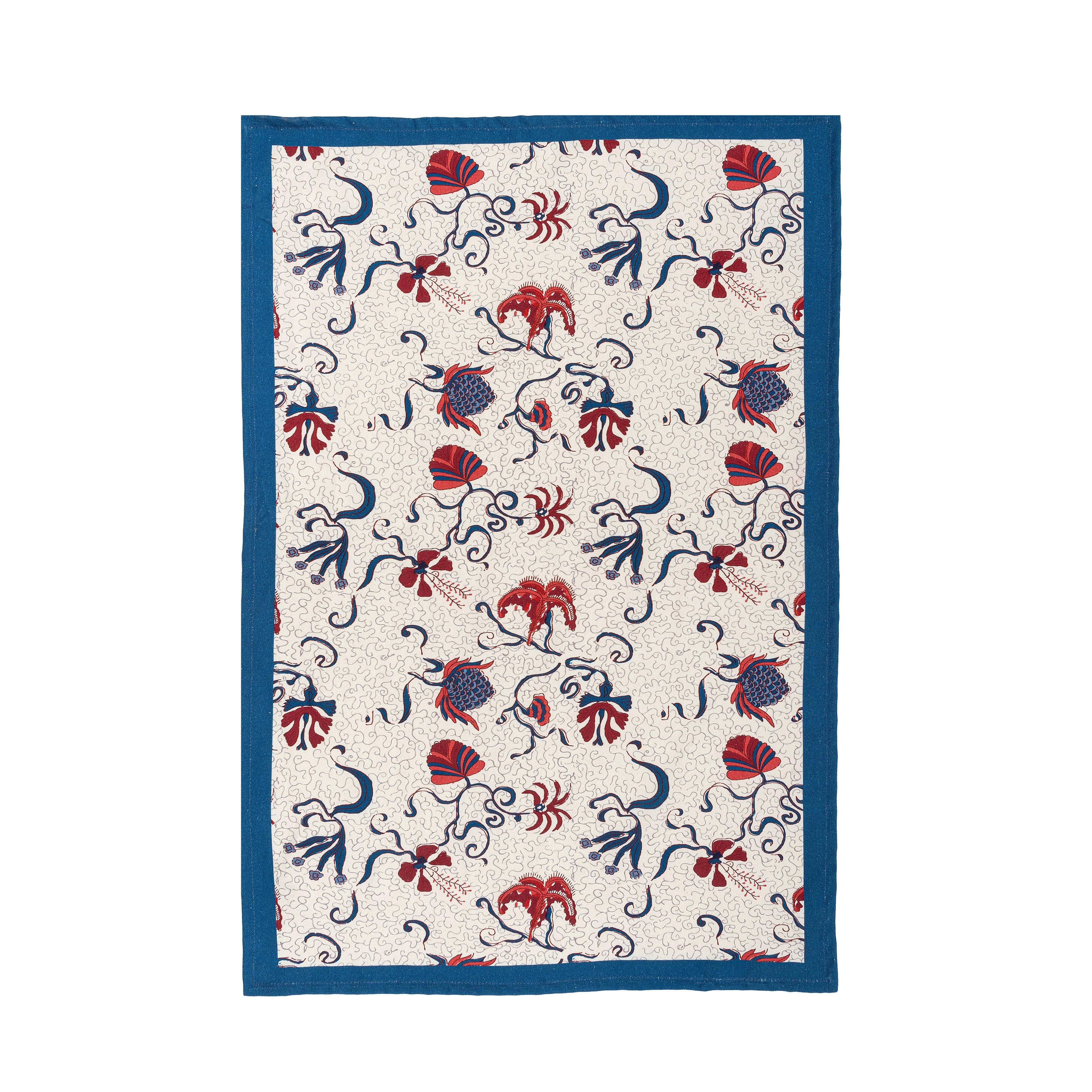 couleur-nature-fleur-des-indes-torchon-bleu-rouge-lot-3 image 3