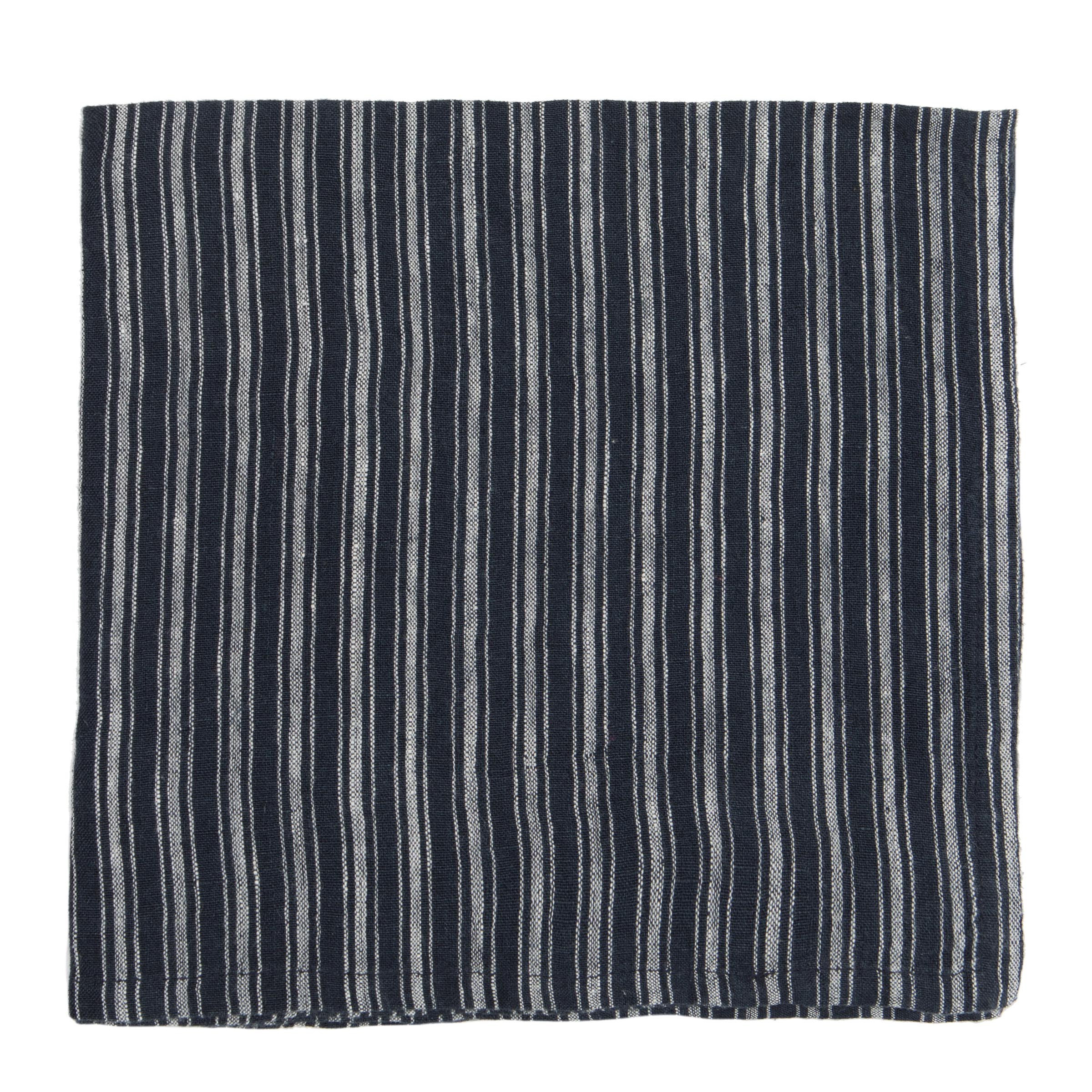 couleur-nature-boat-stripe-serviettes-lin-indigo-blanc-lot-4 image 1