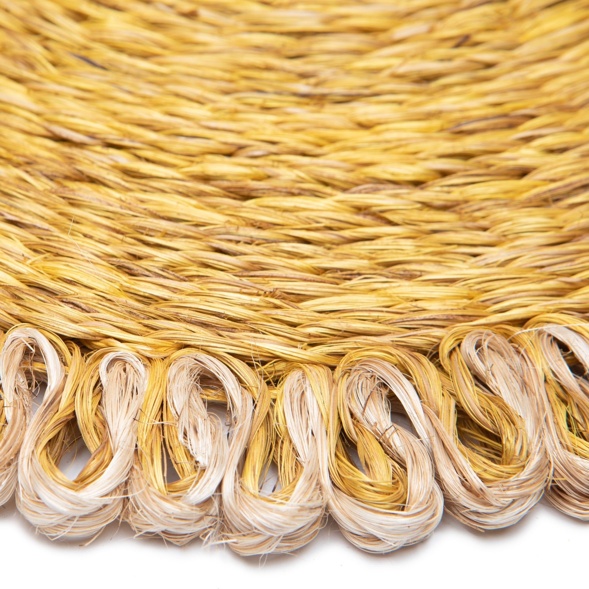 couleur-nature-loopy-abaca-set-de-table-rond-moutarde-lot-de-4 image 2