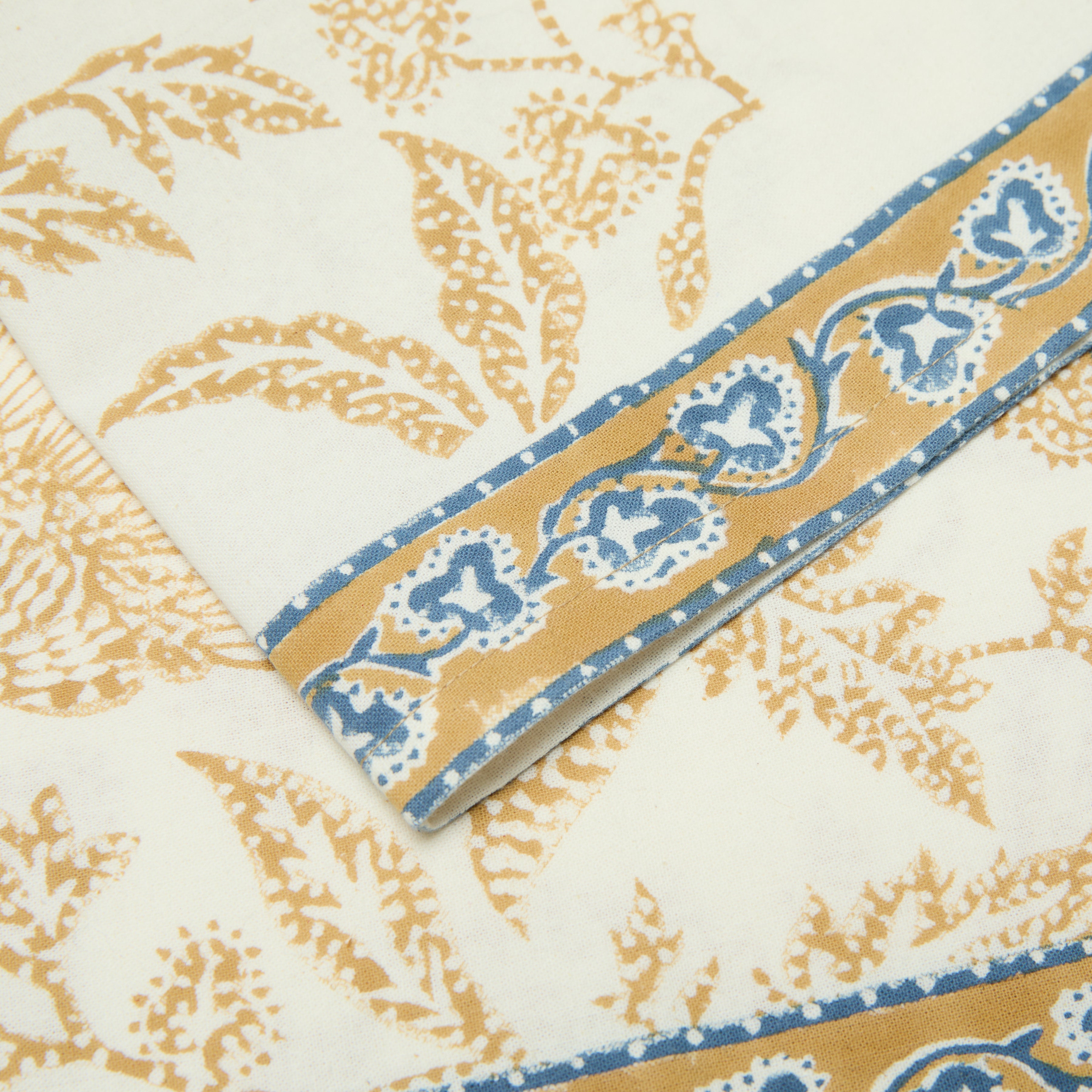 couleur-nature-chloe-serviettes-table-coton-bleu-marron-lot-4 image 5
