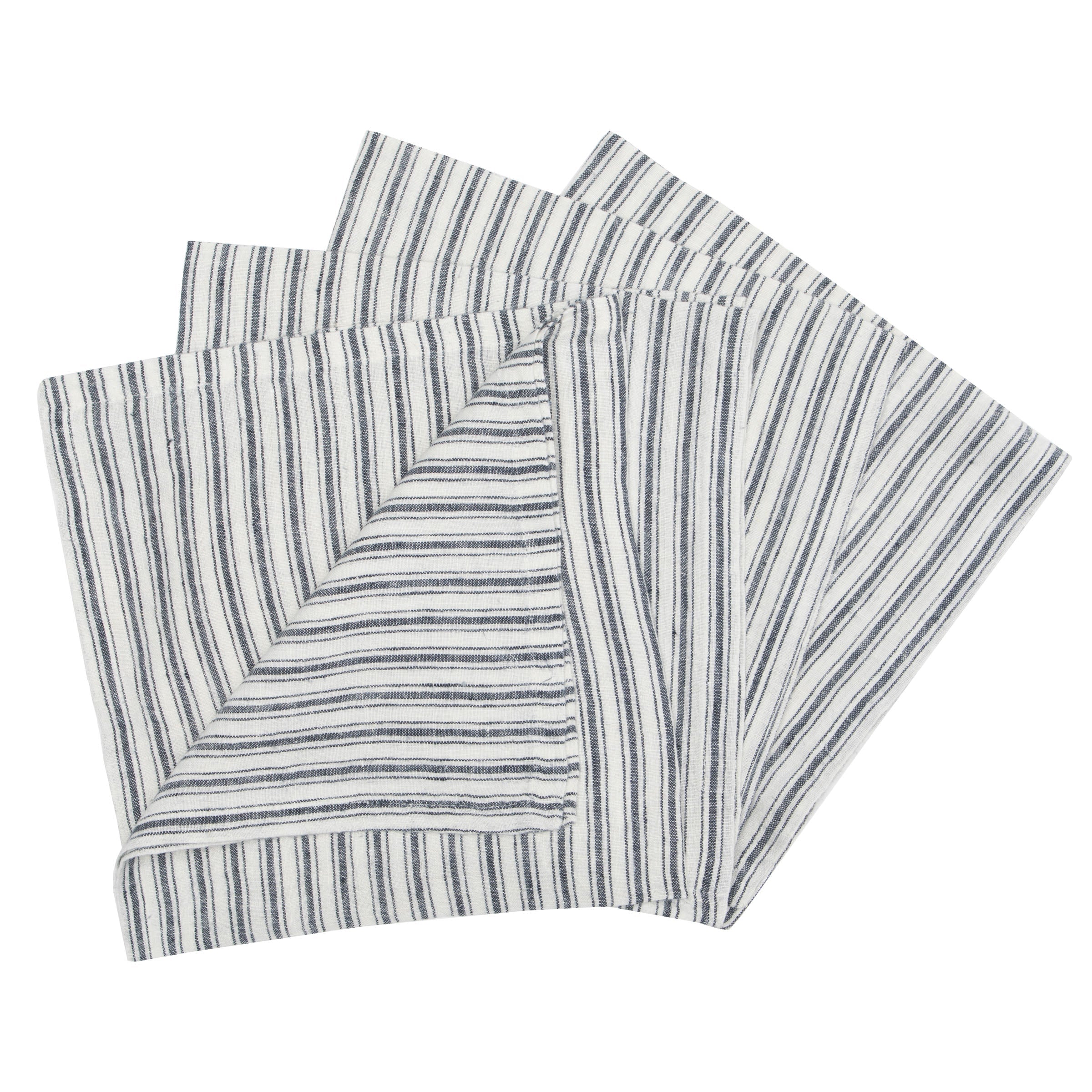 couleur-nature-napkins-boat-stripe-serviettes-lin-blanc-bleu-lot-4 image 2
