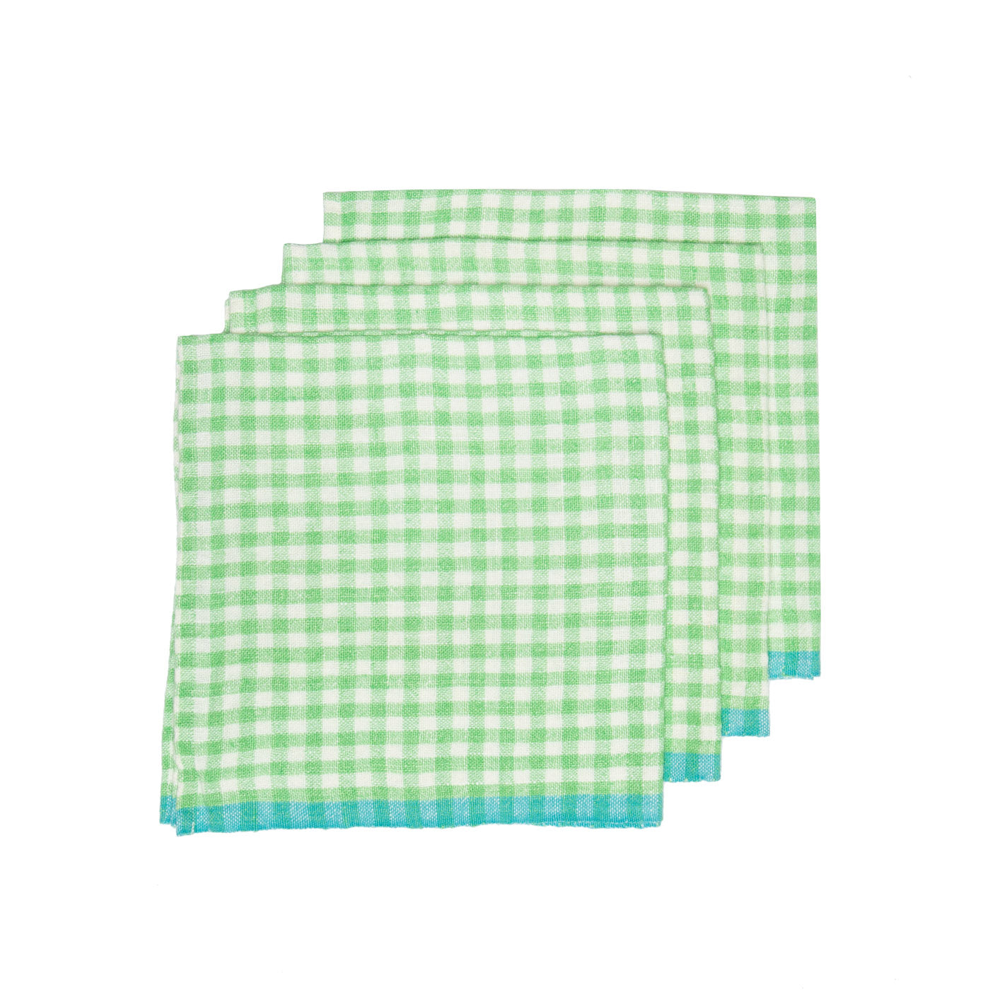 couleur-nature-napkins-serviettes-vichy-lime-et-aqua-lot-de-4 image 1