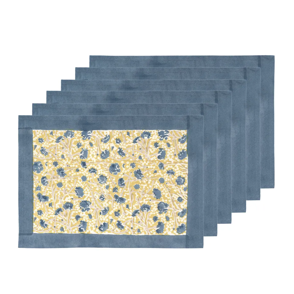 couleur-nature-meadows-set-6-sets-de-table-bleu-vert image 1