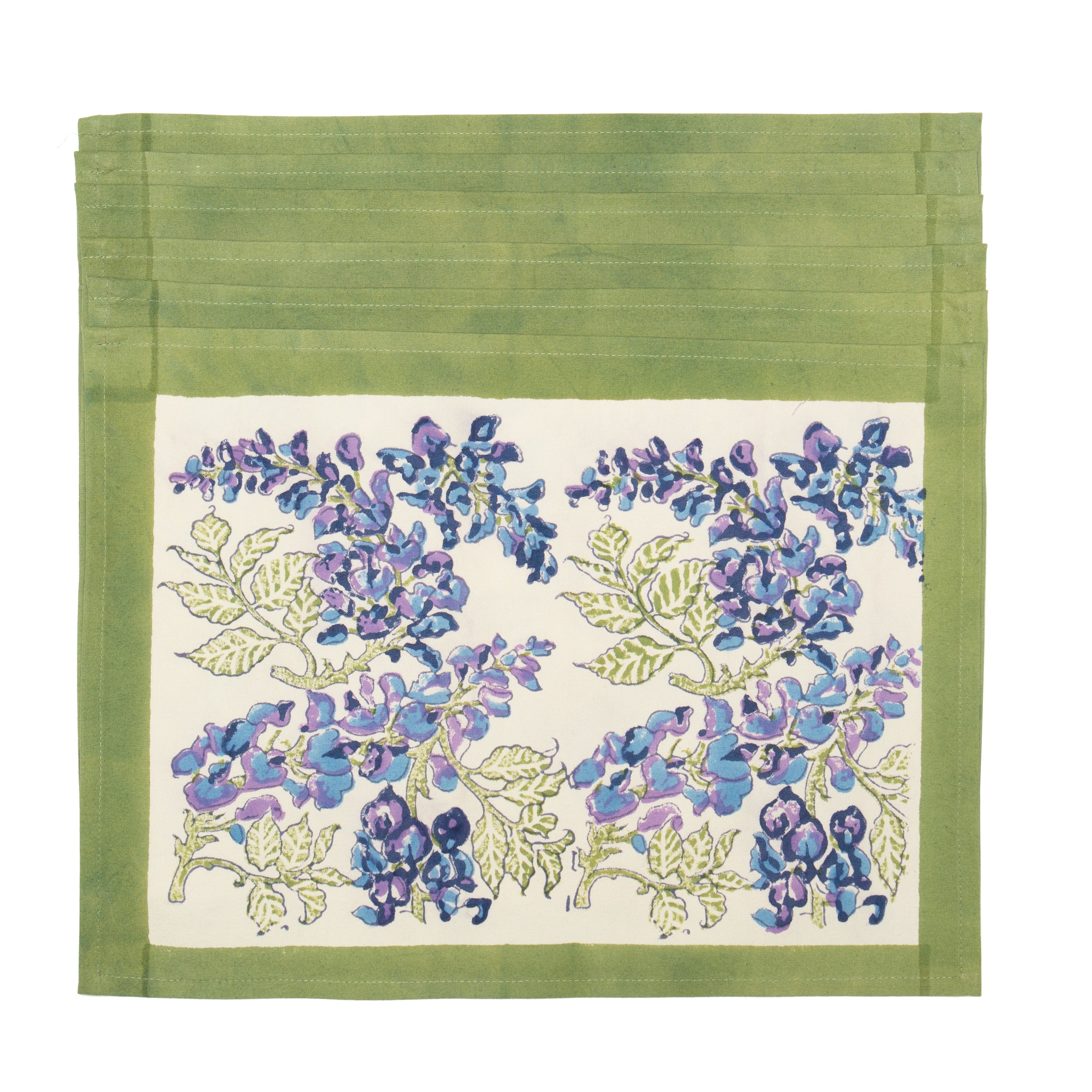 couleur-nature-placemats-wisteria-set-de-table-lot-6-vert image 3